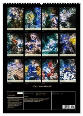 CALVENDO Wandkalender Eishockey spektakulär (Premium, hochwertiger DIN A2 Wandkalender 2023, Kunstdruck in Hochglanz)
