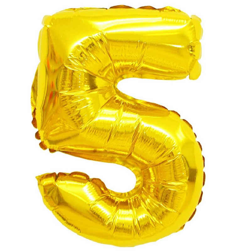 Goods+Gadgets Folienballon »Zahlen Luftballons Gold«, Helium-Ballons 80 cm