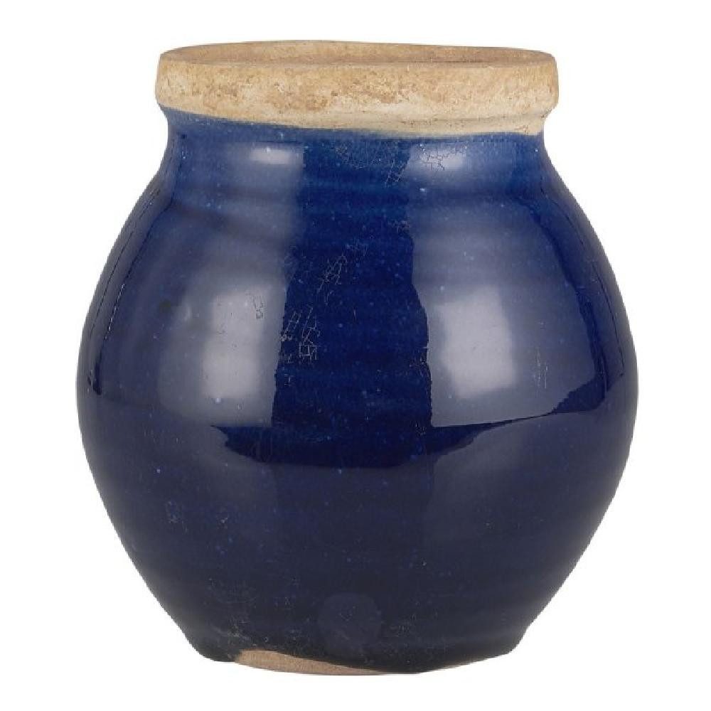 Ib Laursen Dekovase Ib Laursen Vase Avignon mit blauer Glasur (13,5cm)