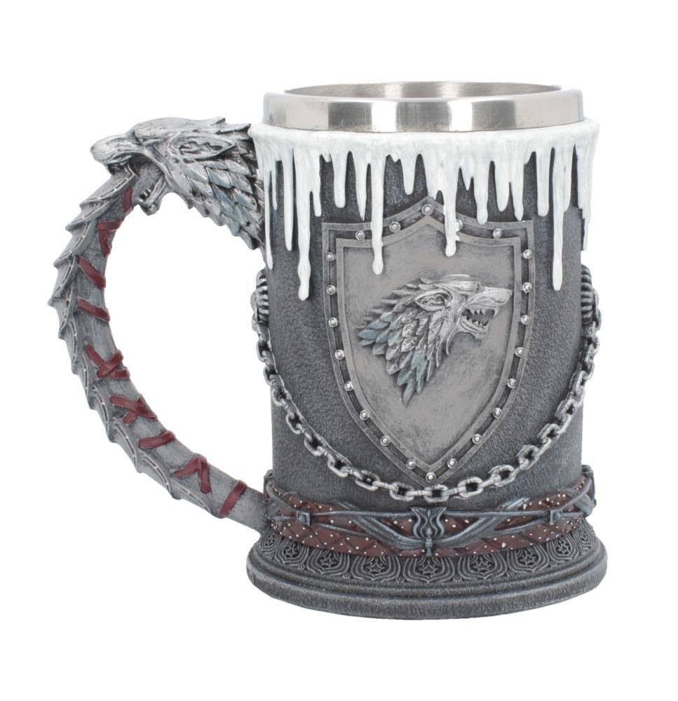 Nemesis Now Bierkrug Game of Thrones Krug Stark, 1-tlg., Offiziell lizenzierter, handbemalter Krug