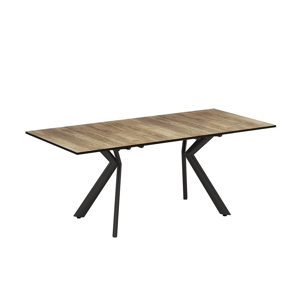 Vicco Esstisch Trill, Eiche rustikal/Schwarz/Schwarz, 140 günstig online kaufen