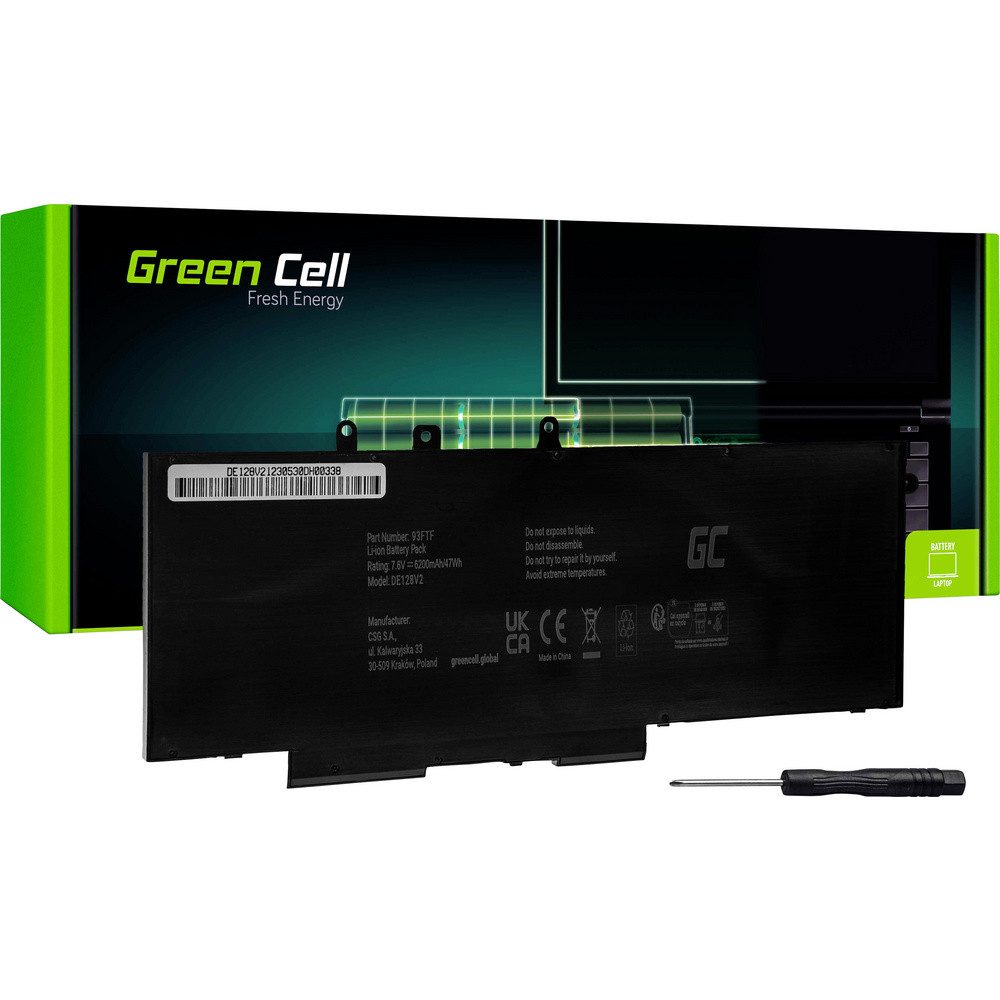 Green Cell Green Cell Notebook-Akku 7.6 V 6000 mAh Dell Laptop-Akku 6000 mAh