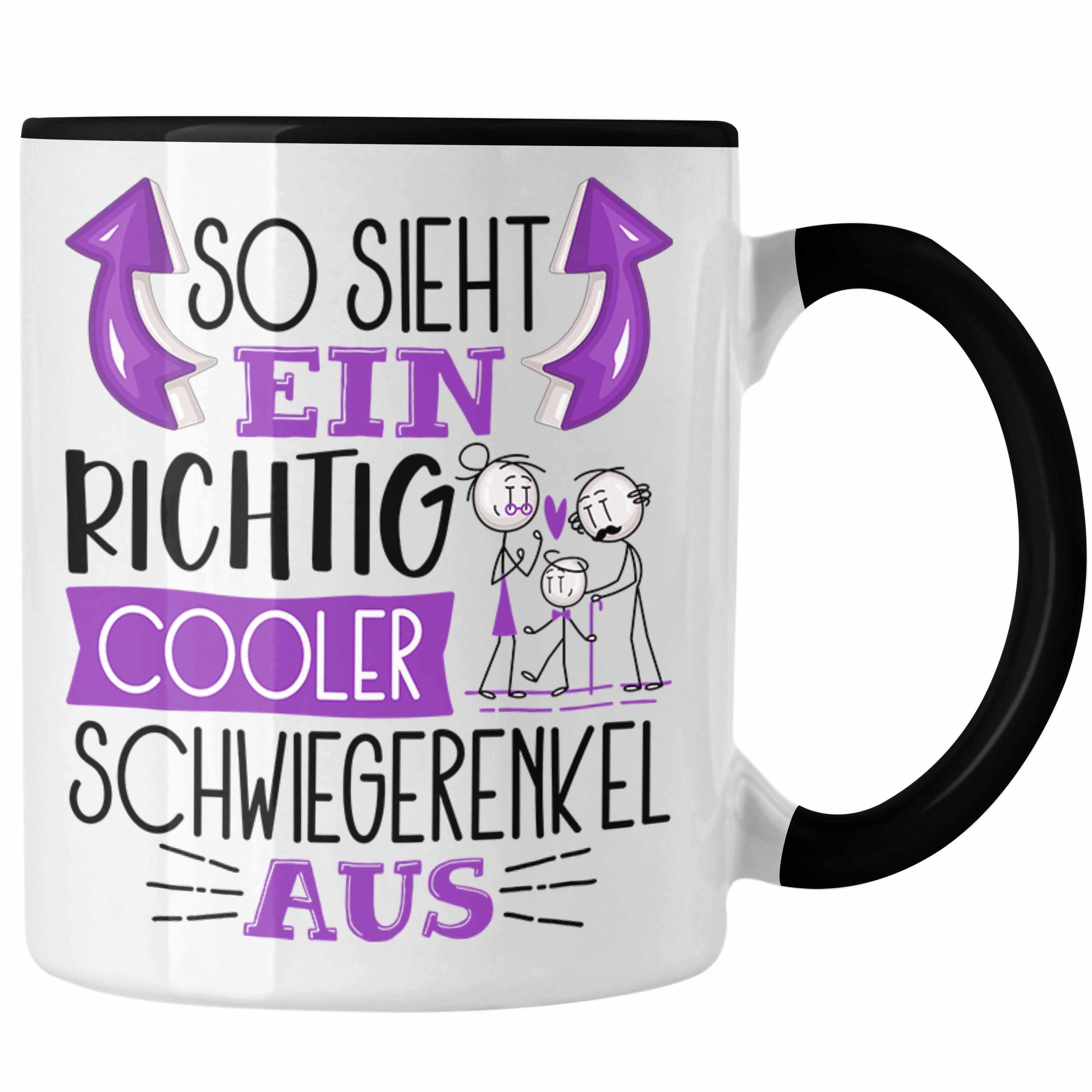 Trendation Tasse Schwiegerenkel Tasse Geschenk So Sieht Ein RIchtig Cooler Schwiegeren Schwarz