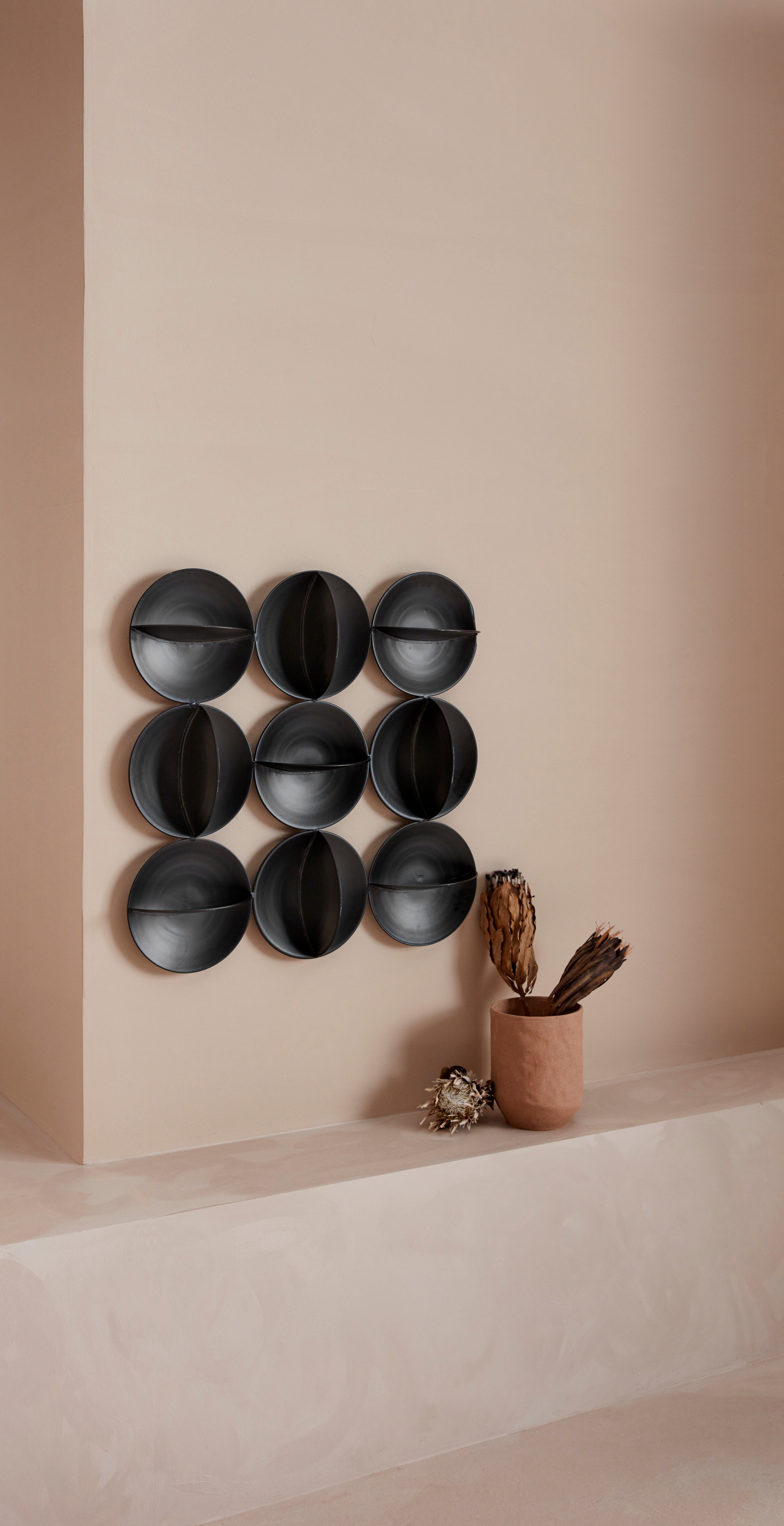 Gercke Elementen, Wanddeko, 9 Wohnzimmer Wanddekoobjekt Lena schwarz aus LeGer Home bestehend Kreise, aus Metall, by