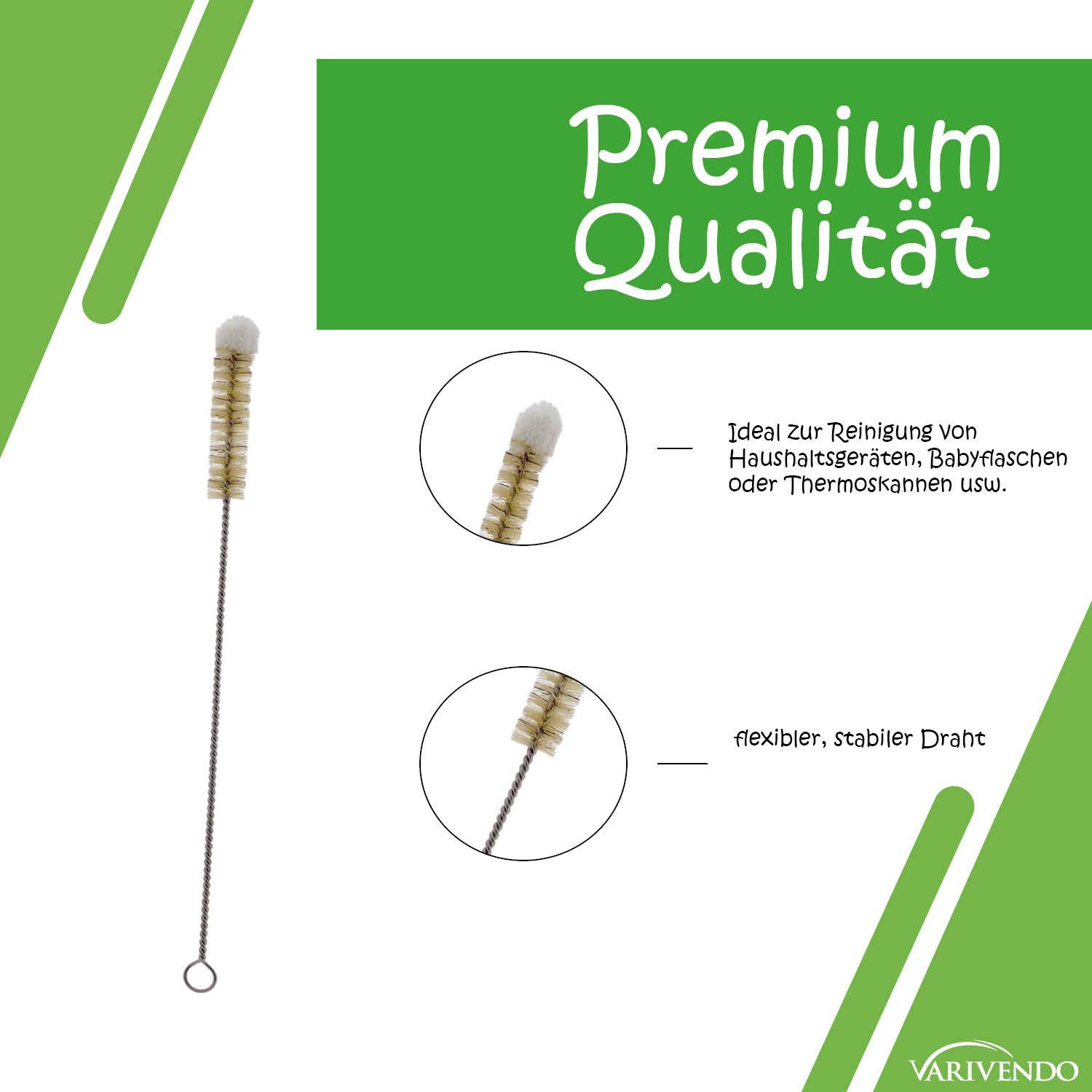 varivendo Reinigungsbürste Wollschopfbürste 22 cm lang, Borste 6 cm, Ø 1 cm, Badezimmer, (Stück, 1-tlg., Wollschopfbürste), Flaschenbürste Bürste Reinigungsbürste Spülbürste