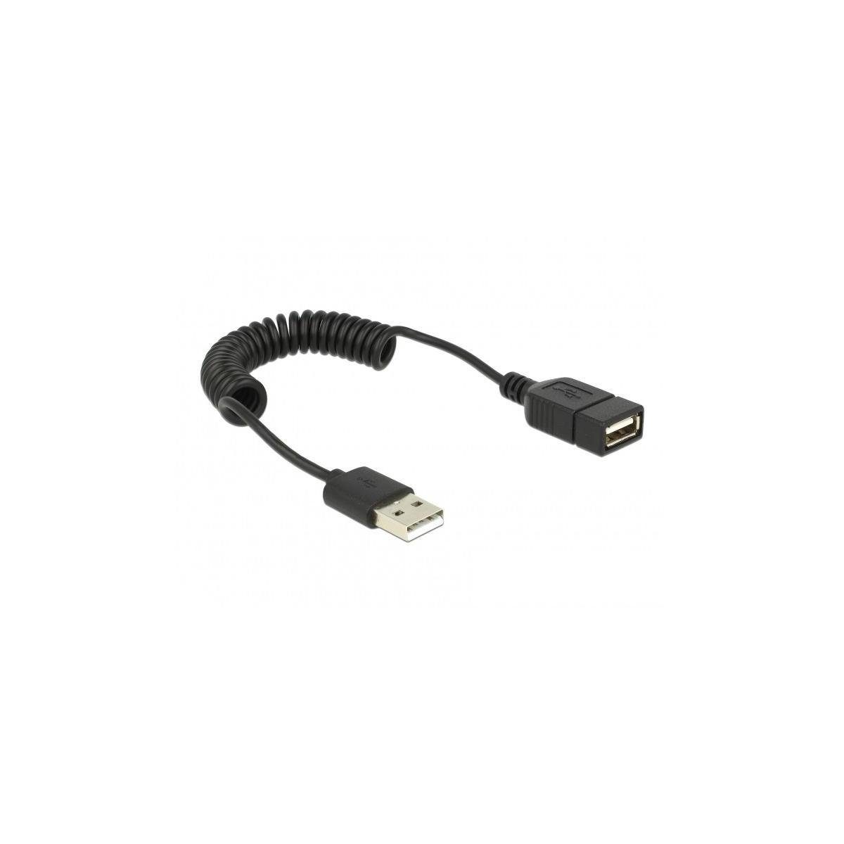 Delock Verlängerungskabel USB 2.0-A Stecker/Buchse Spiralkabel  Computer-Kabel, USB, USB