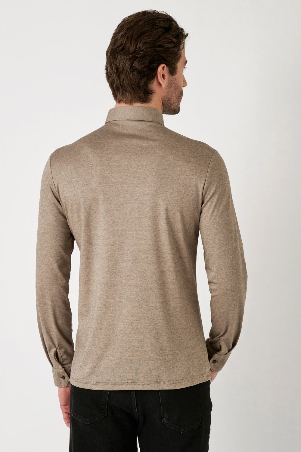 DESOTO Langarm-Poloshirt Jerseypolo Essential Kent langarm Flexibler Stretch – Bild 2 von 5