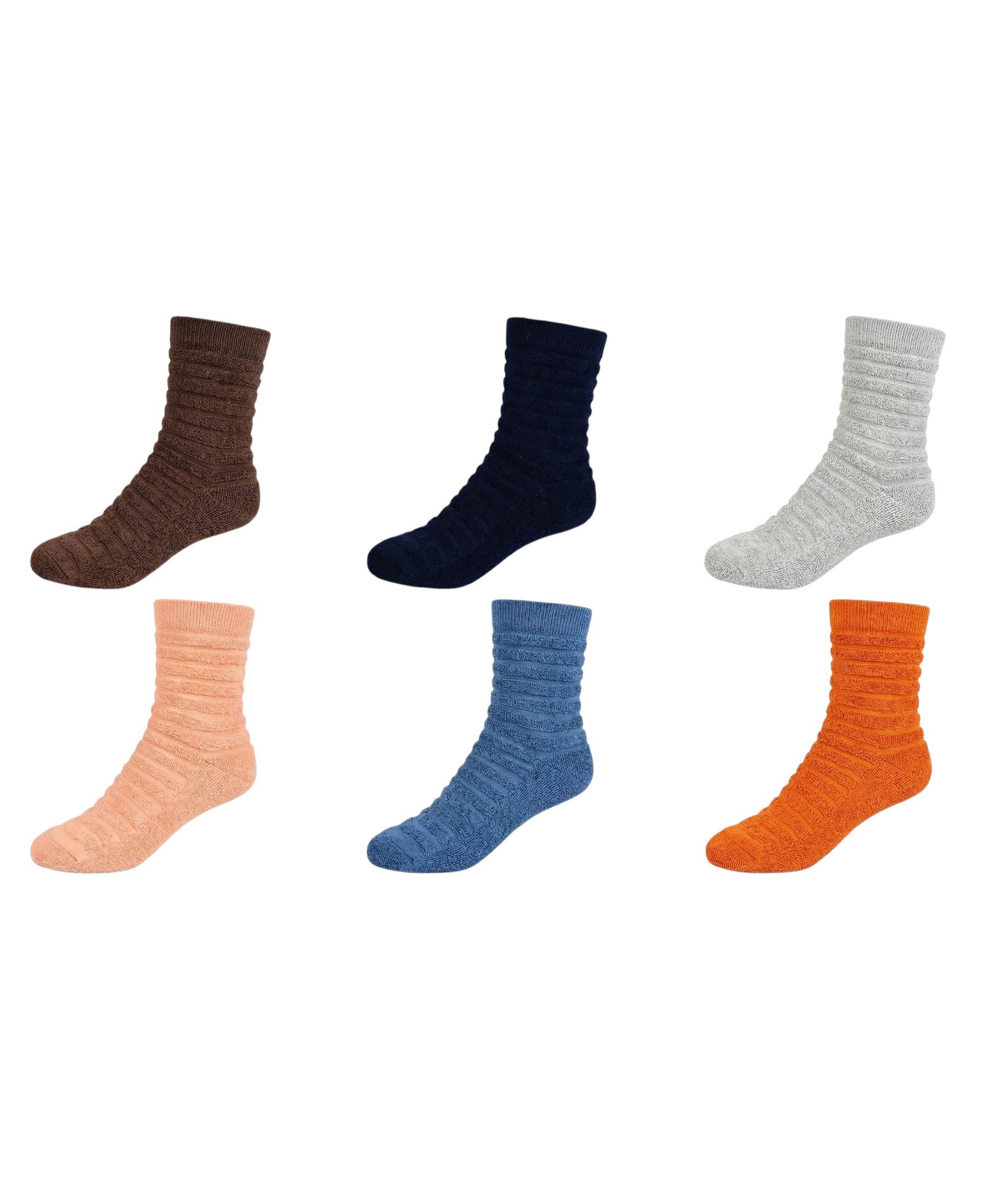 fashionshowcase Kuschelsocken 6er-Pack Damen Winter Socken– weich, warm kuschelig (Mehrfachpackung, 6er-Pack in verschiedenen Farbvarianten) Wärmende Thermo-Eigenschaft