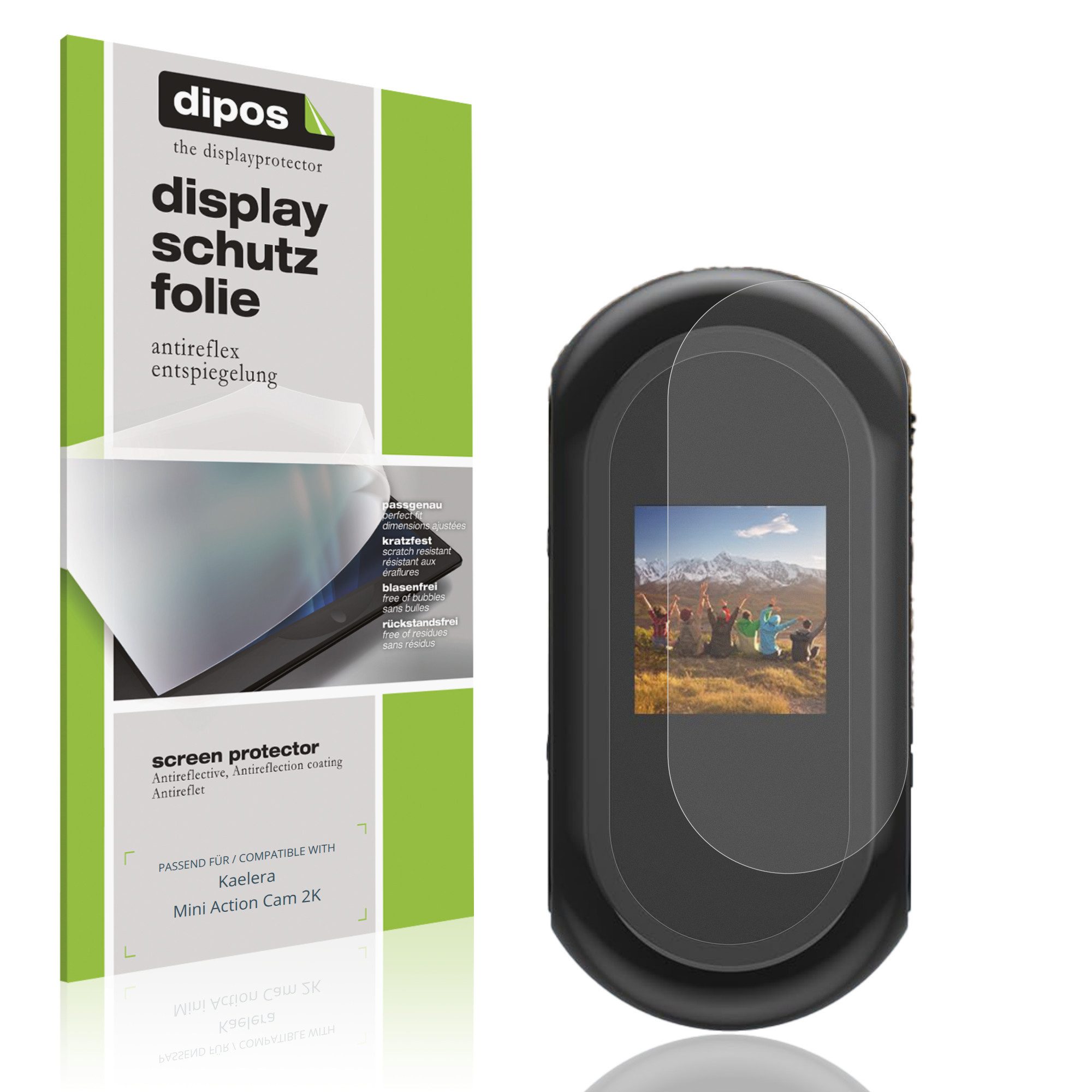 dipos Displayschutzfolie Schutzfolie für Kaelera Mini Action Cam 2K, 4 Stück, Displayschutz Schutz Folie Made in Germany