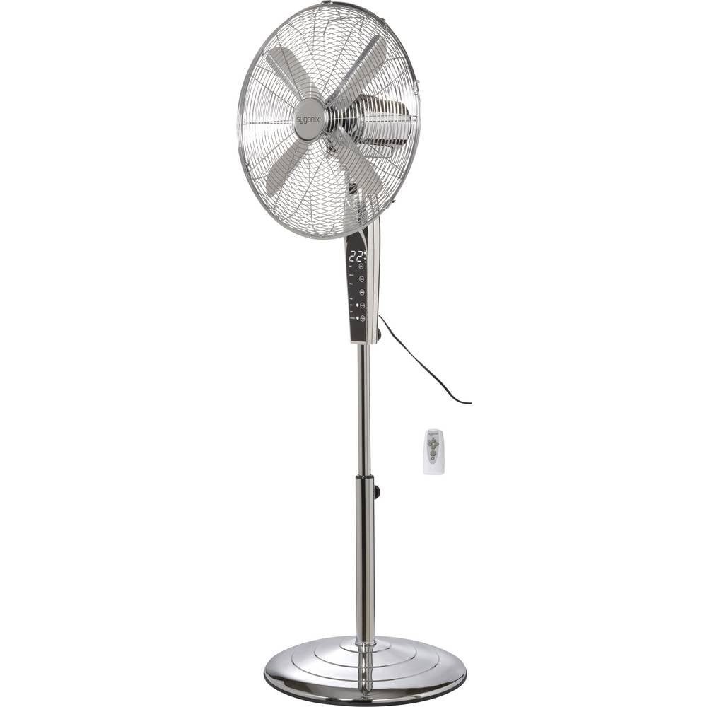 Sygonix Bodenventilator Standventilator 50 W (x H) 440 mm x 1300 mm Chrom LED-Display