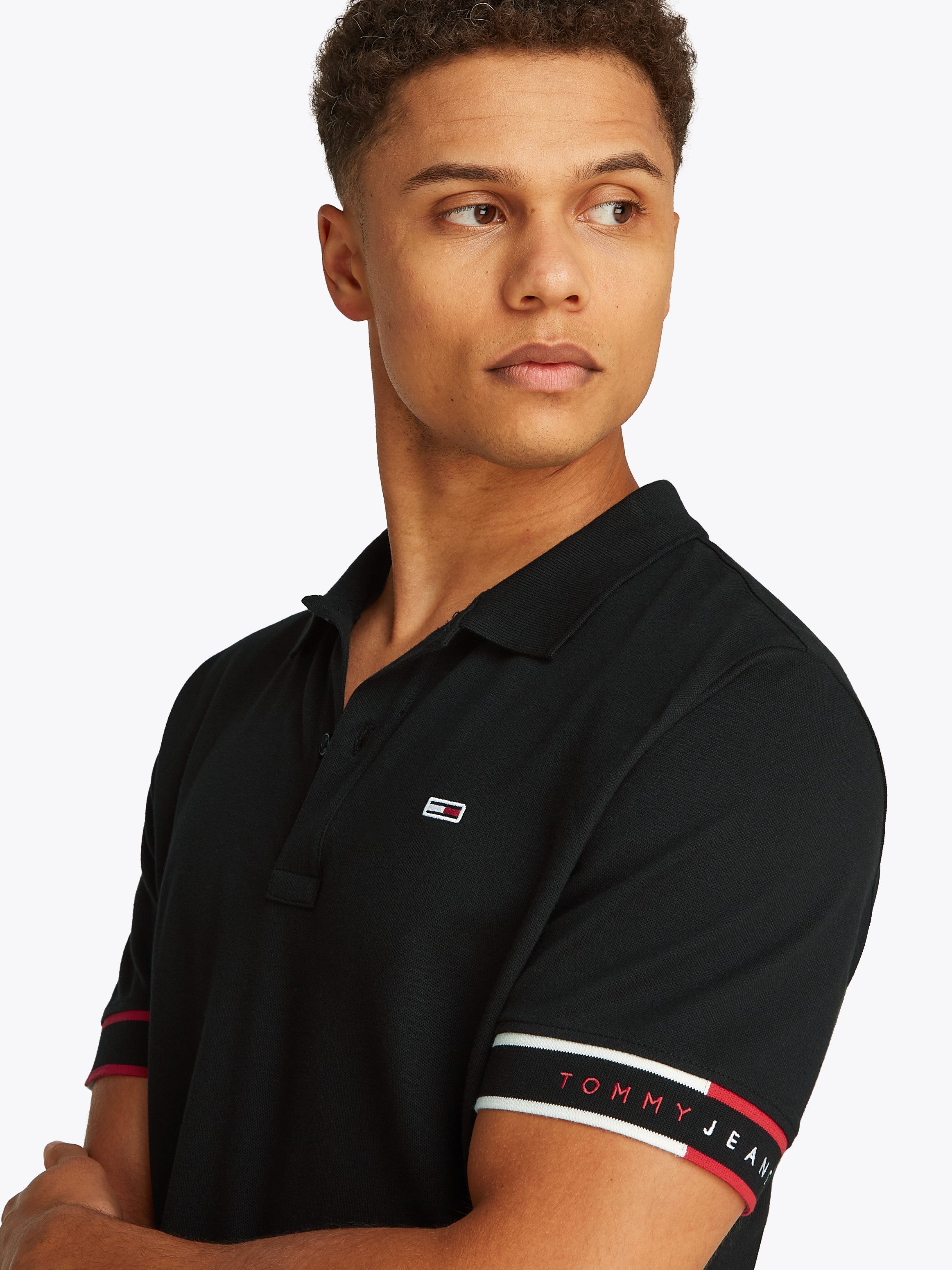 Tommy Jeans Plus Poloshirt TJM SLIM FLAG CUFF POLO EXT Große Größen günstig online kaufen