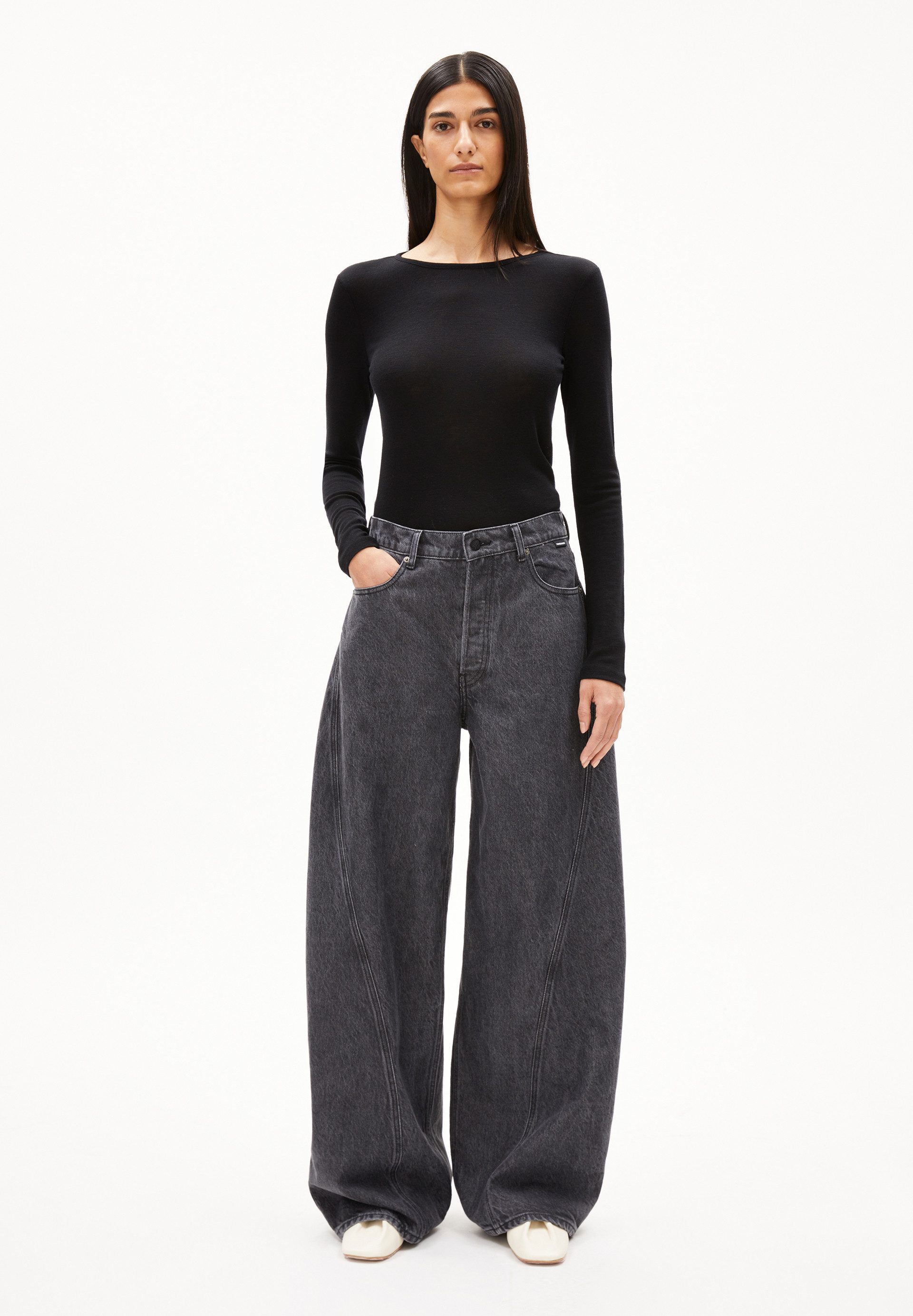 Armedangels Weite Jeans AALTHEA BARREL (Non-Stretch, Loose Fit) Wide Leg Mi günstig online kaufen