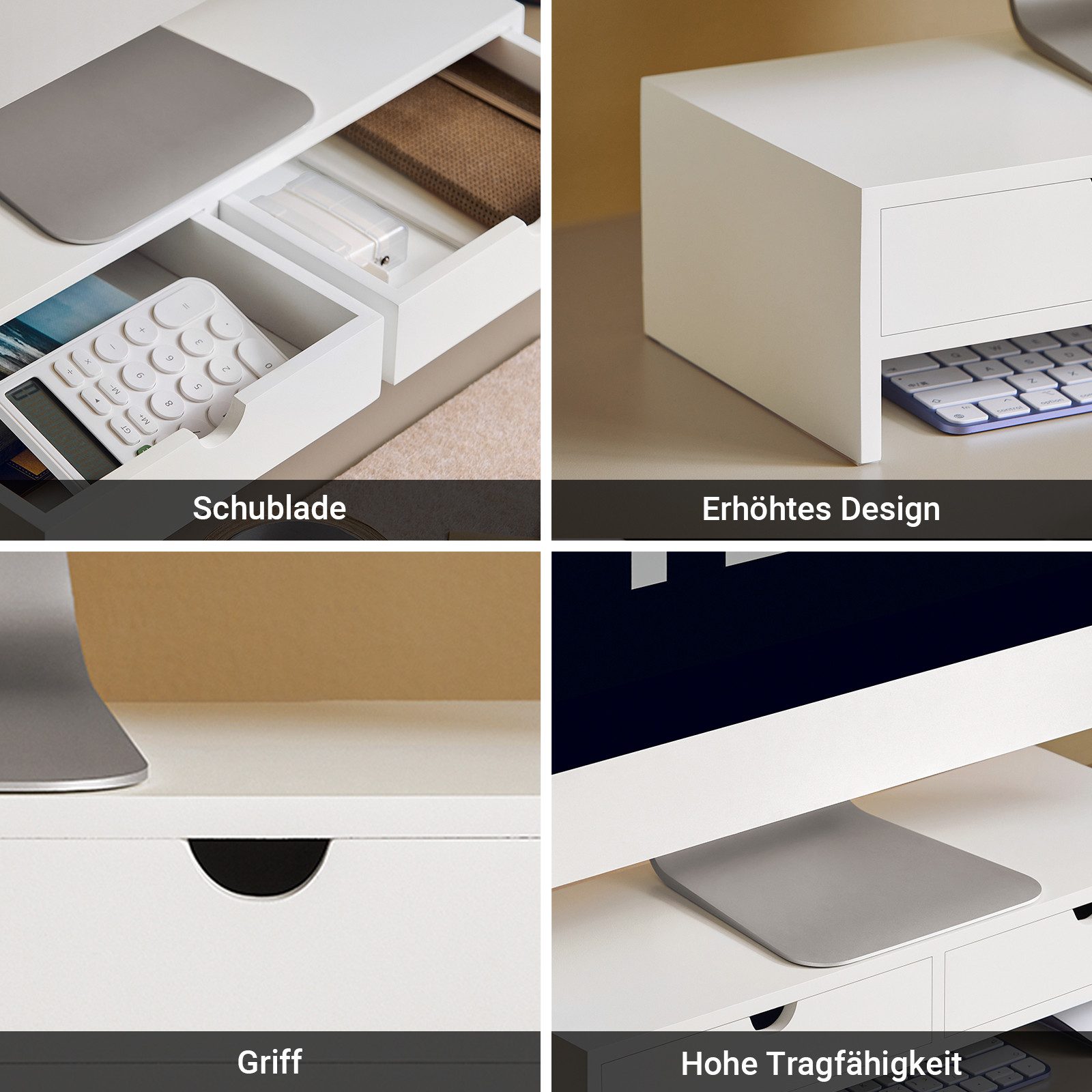 SoBuy Monitor-Halterung BBF02, Schreibtisch Organizer Bildschirmerhöhung Monitor Ständer, (Bildschirm Ständer Monitorerhöhung Bildschirmerhöher Monitorständer) – Bild 4 von 5