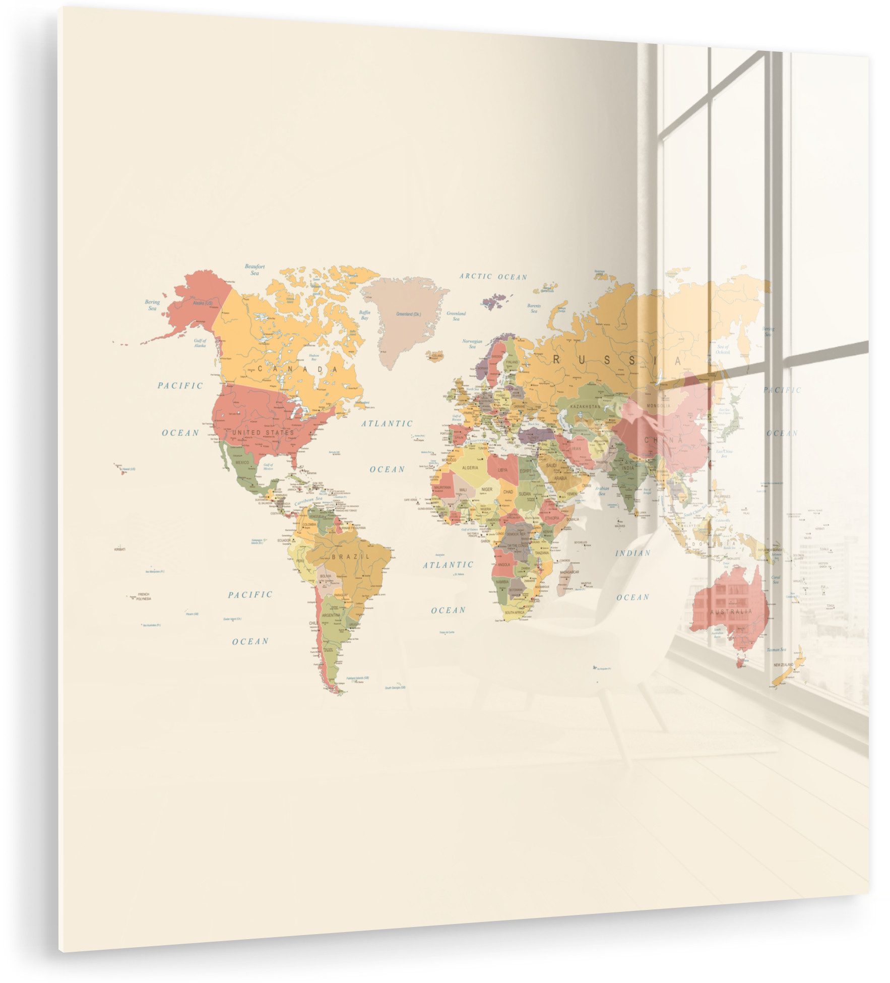 Weltkarte - Beige