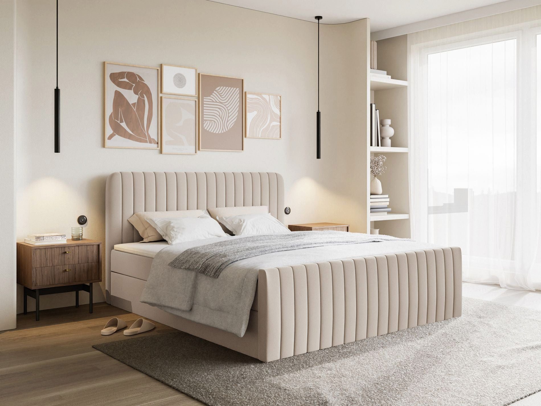Selsey Boxbett SALIANO, Polsterbett mit Bettkasten, Matratze & Topper, Samt oder Chenille