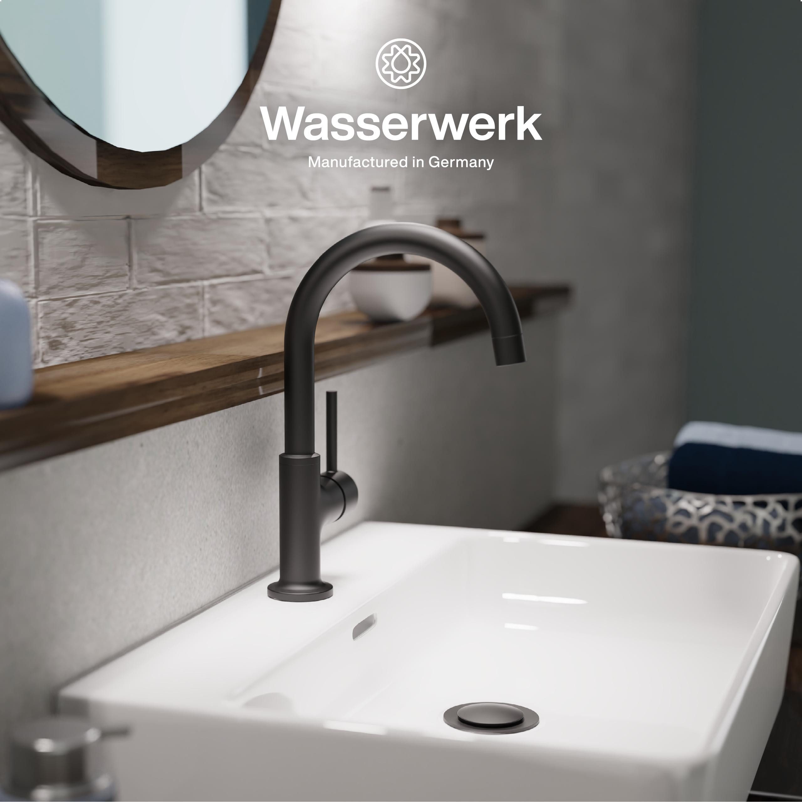 WASSERWERK Waschtischarmatur WT 14 inkl. Popup, 360° schwenkbar, geräuscharm, wassersparend