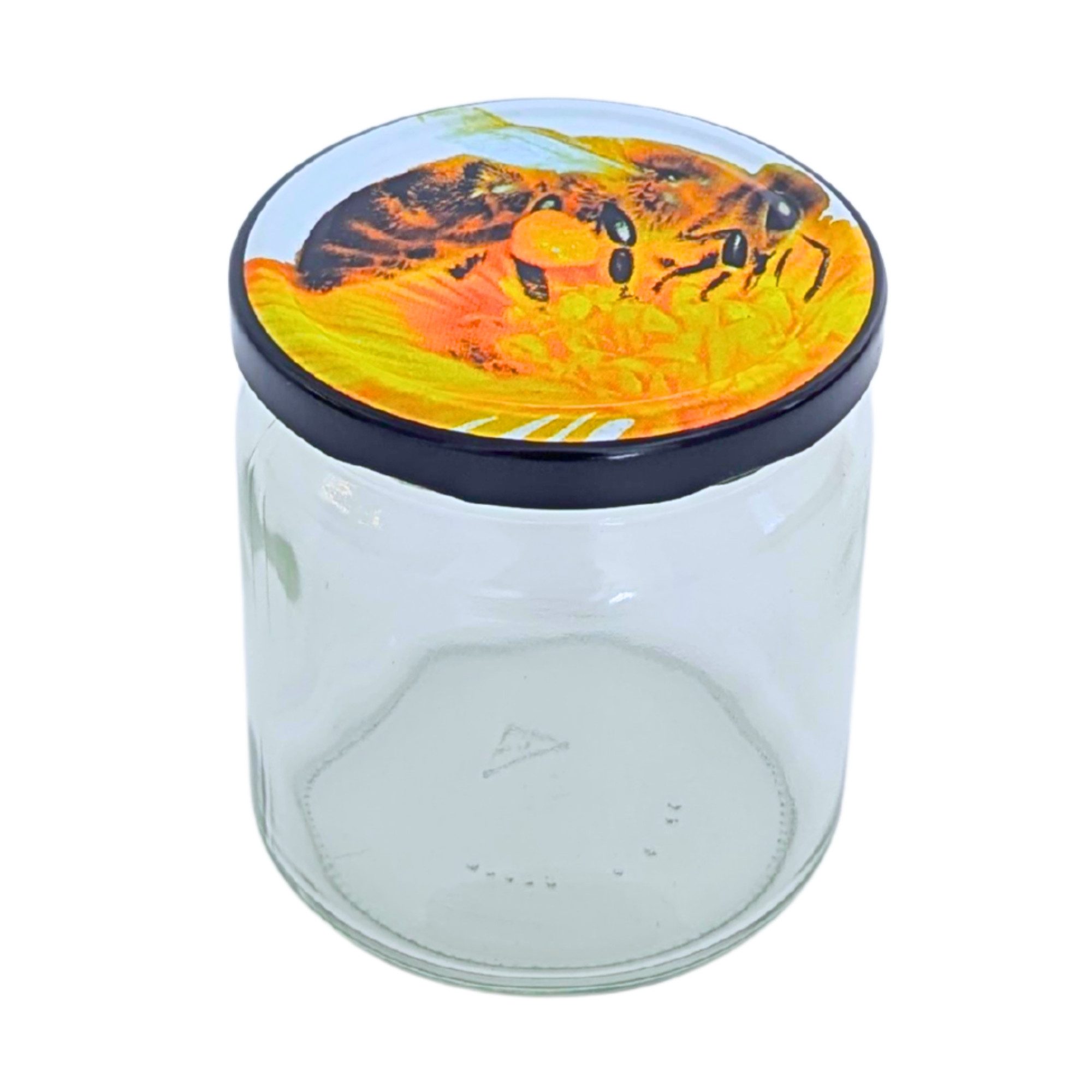 BIENEN SCHMIDT Honigglas 60x Twist Off Honigglas Schraubglas 500g mit Deckel für Honig TO 82mm, (60 Stk), Rundglas, Sturzglas, Einmachglas, Einweckglas, Marmeladenglas