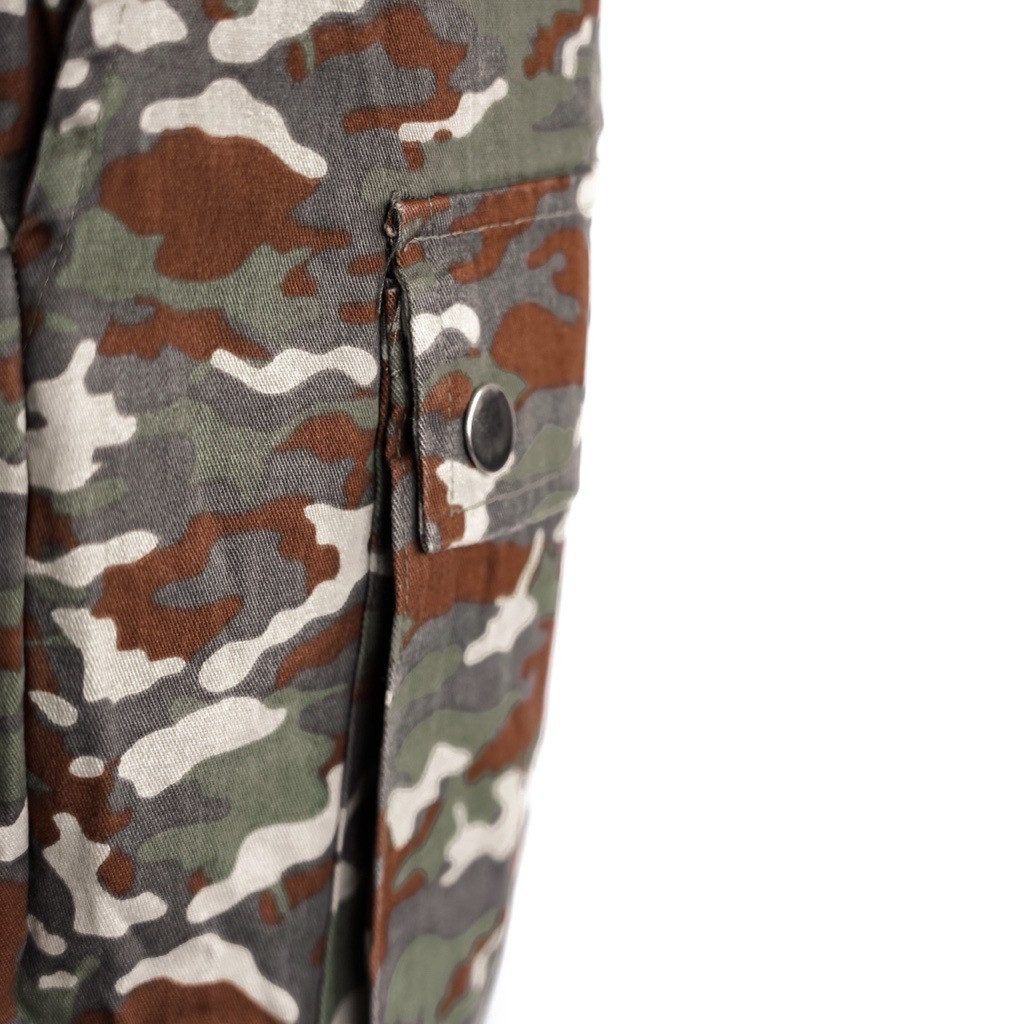 Jogginghose Camouflage Hose mit seitlichen Taschen und Knöpfen Unisex