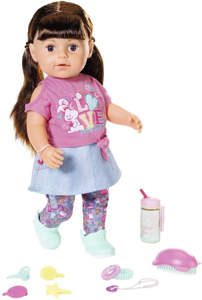 Image of Baby Born Stehpuppe »Soft Touch Sister 43ch, brünett«, interaktiv