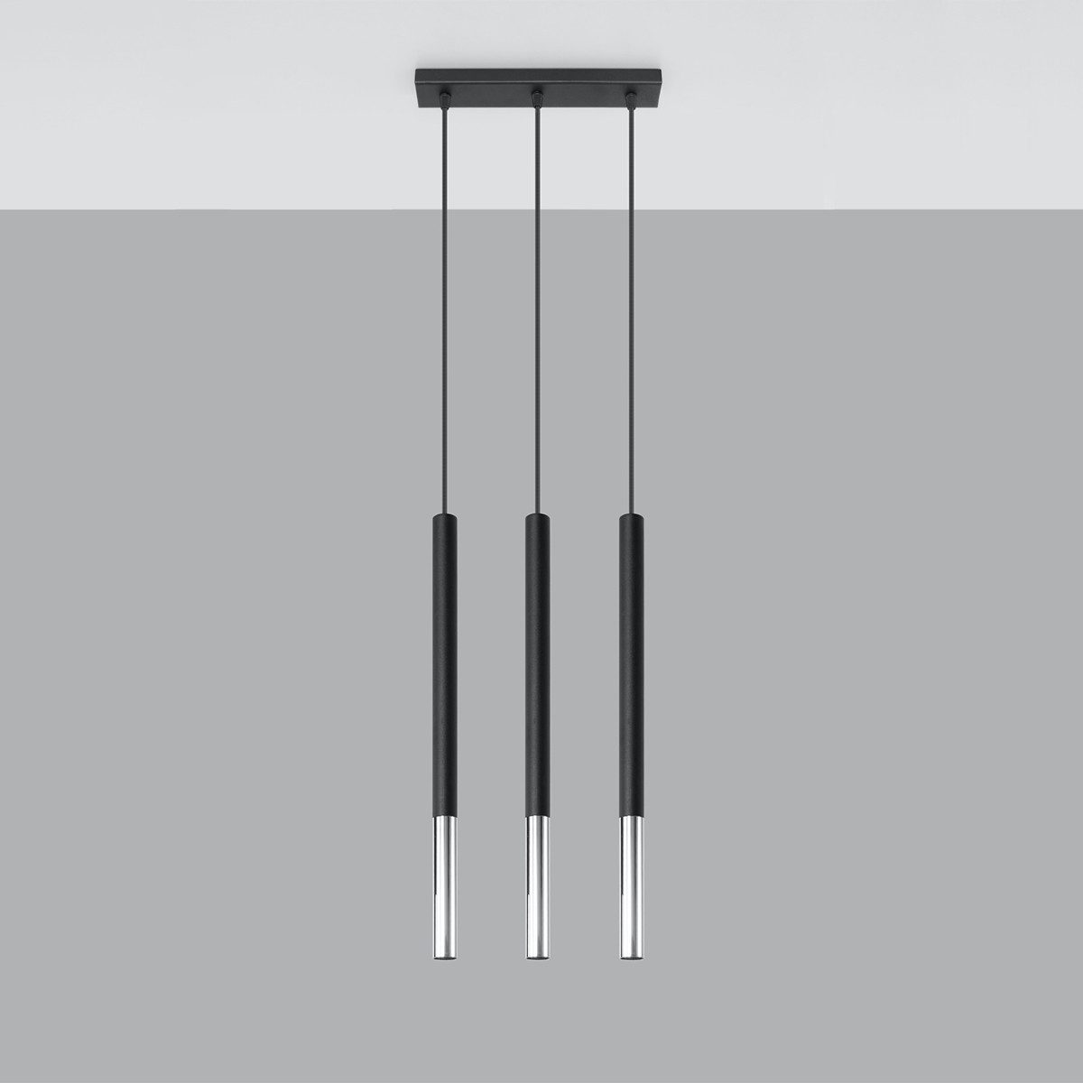SOLLUX lighting Hängeleuchte Hängeleuchte Mozaica 3L Schwarz/Chrom, Nicht enthalten