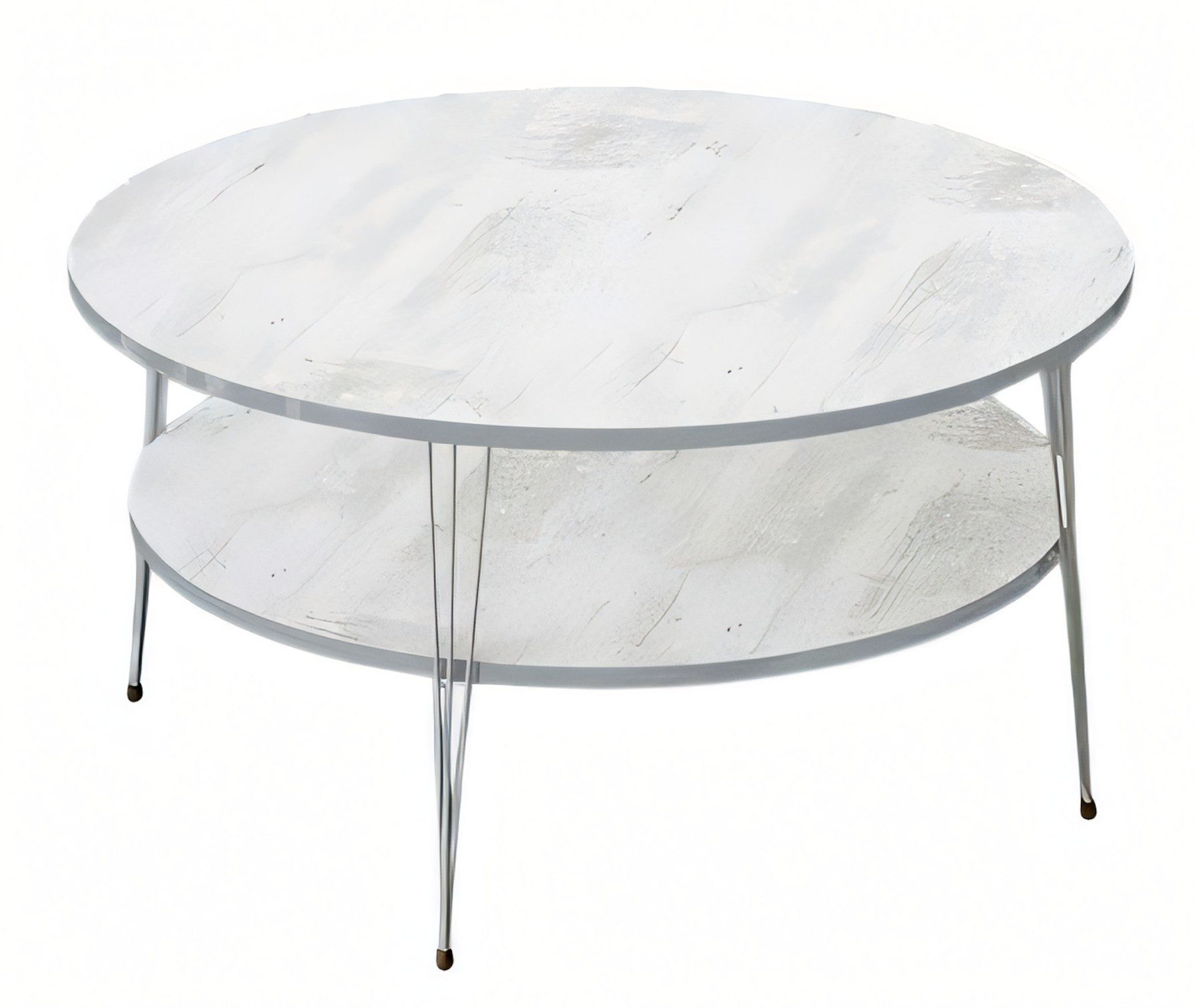 Xlmoebel Couchtisch Weißer runder Couchtisch aus Holz im modernen Design von XLMOEBEL (Packung, Runder Couchtisch Ø90 cm), Made in Europa