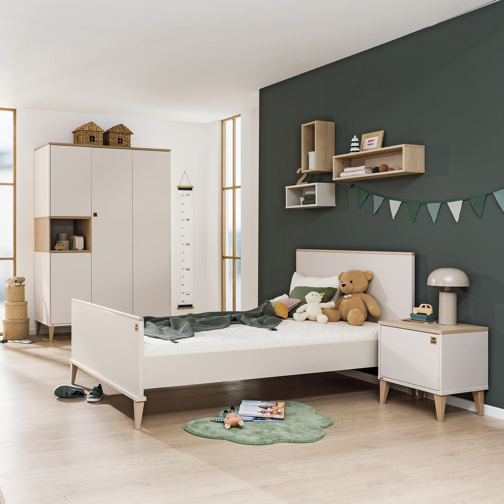 PAIDI Kinderbett MILA & BEN Steiff by PAIDI, 120x200cm, Beige mit Massivholz, zeitloses und langlebiges Einzelbett, geprüfte Qualität