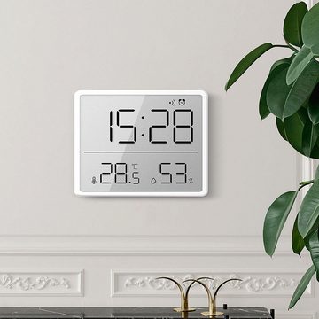 AUKUU Wecker Elektronische Elektronische Uhr einfache Digitaluhr an der Wand montierbarer kleiner LCD Wecker multifunktionale