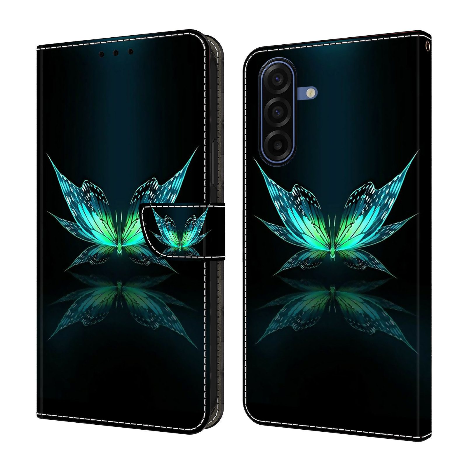 CLM-Tech Handytasche für Samsung Galaxy A27 5G Klapphülle aus PU-Leder (1-tlg., Flip Case), Magnetverschluss, Standfunktion und Kartenfächer