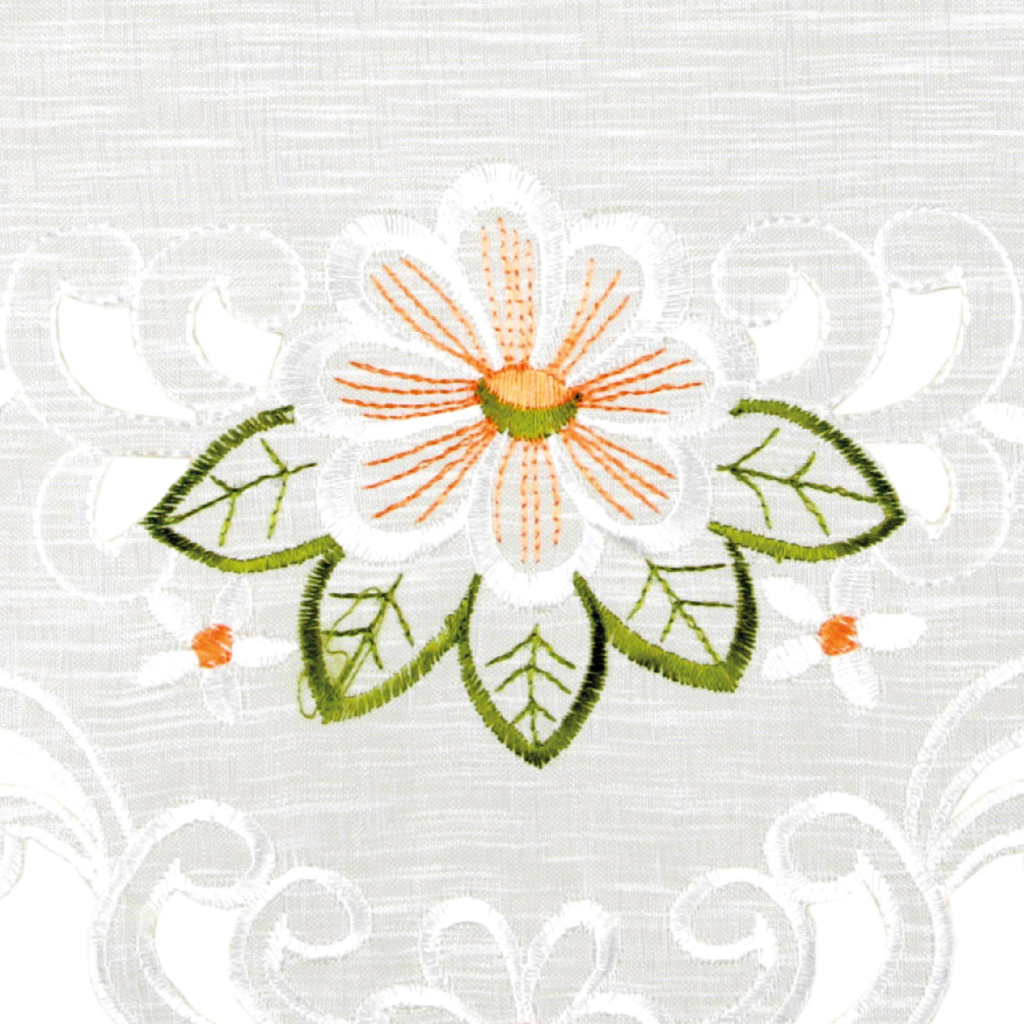 Spitze, vielen Arsvita dekorativer mit in versch. Grün Orange Tischdekoration bestickt Platzdecke - Tischläufer Tischdecke 140x35cm (1-tlg), Designs