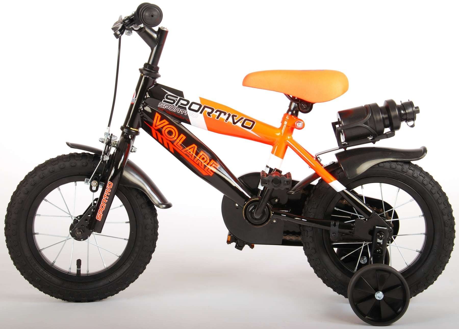 Getränkehalter Rücktritt Rutschfeste Zoll und Stützräder Kinderfahrrad Neon Handbremse, 12 TPFSports Fahrrad Gang, (Jungs Sicherheitsgriffe), Volare - Zoll 1 12 mit Sportivo - Orange und