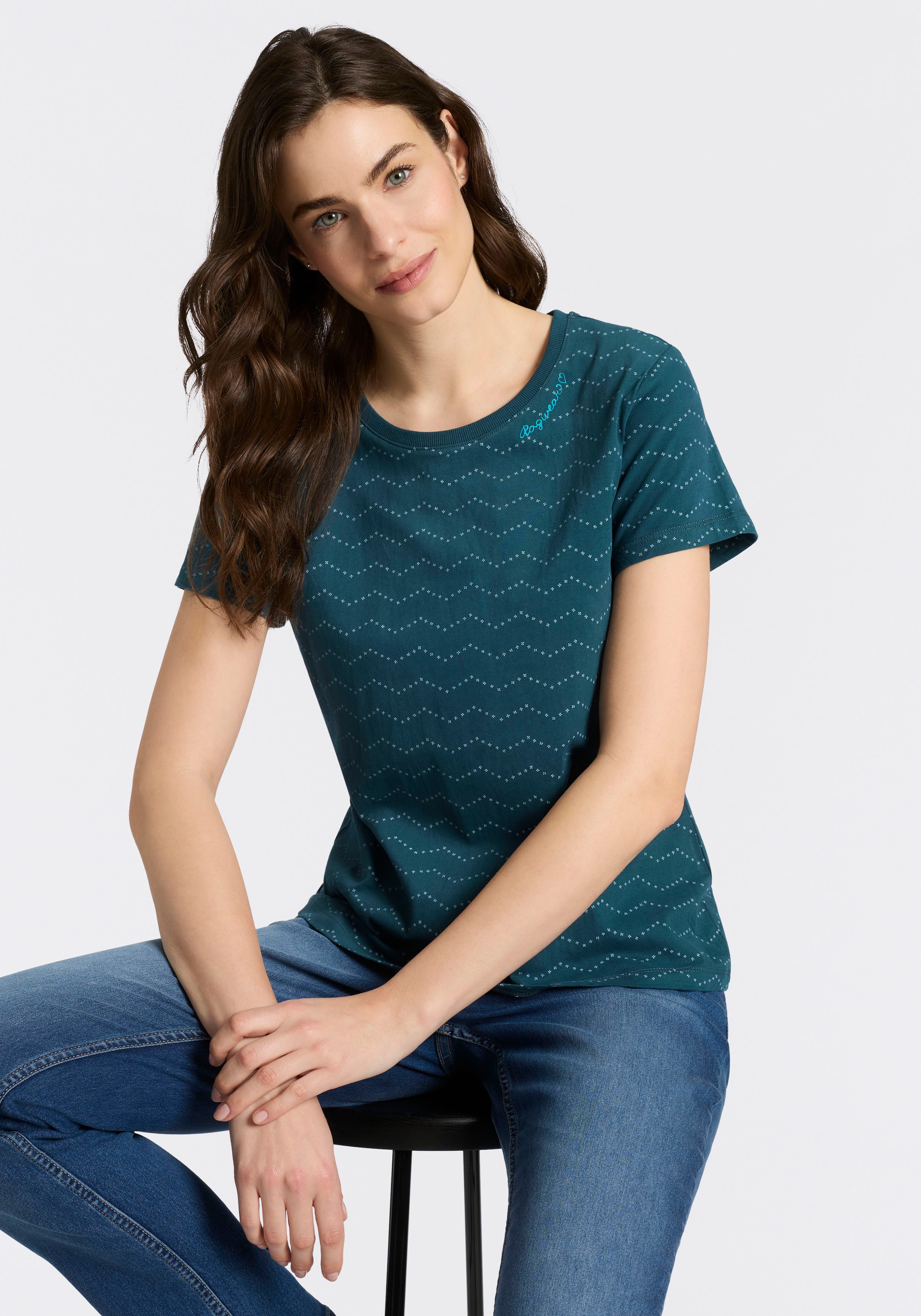 Ragwear Kurzarmshirt MINTTA ZIG ZAG O mit Logoschriftzug günstig online kaufen