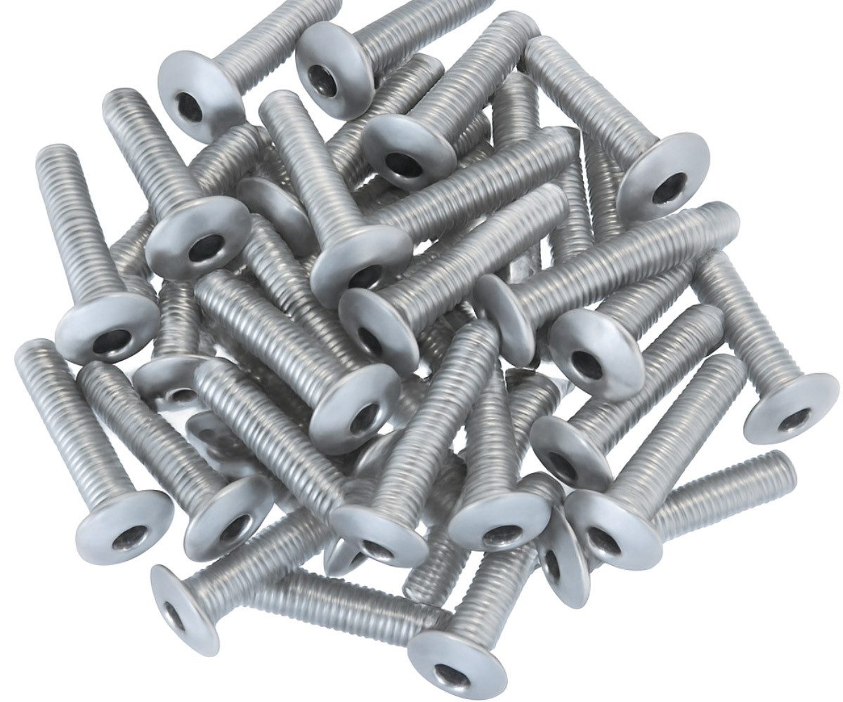 Systafex® Doppelstabmattenzaun 100x Zaunbauschrauben M8x40 Edelstahl V2A für Doppelstabmattenzaun, ähnlich ISO 7380