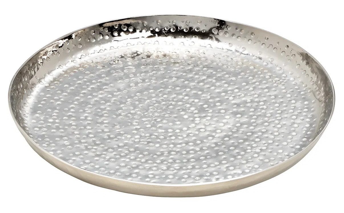 Meinposten Dekoteller Teller Silber Metall rund günstig online kaufen