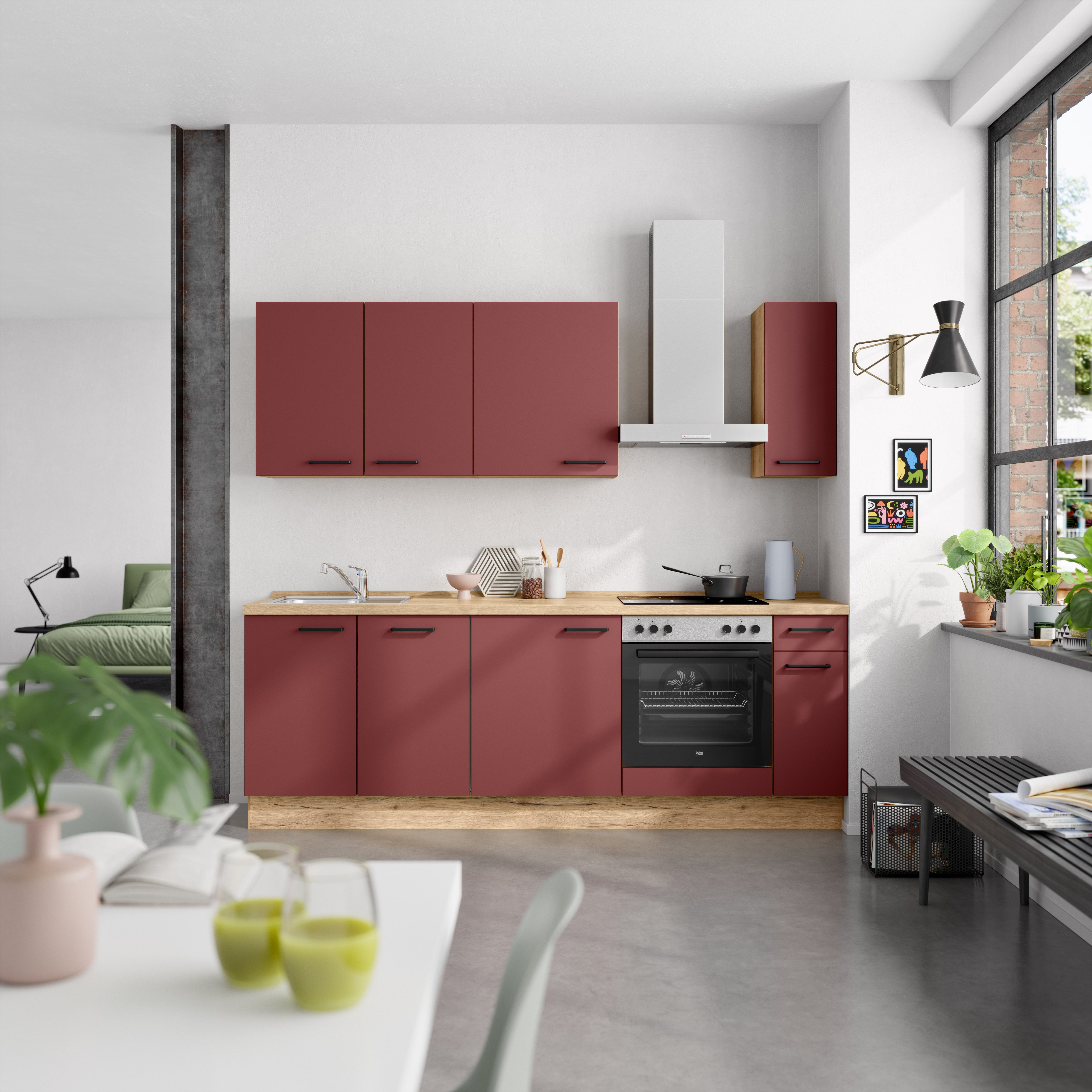 nobilia® Küchenzeile "Easytouch I", NEU: individuell anpassbar mit gratis Profi-Beratung, vormontiert, Breite 240 cm, Ausrichtung wählbar, wahlw. mit E-Geräten
