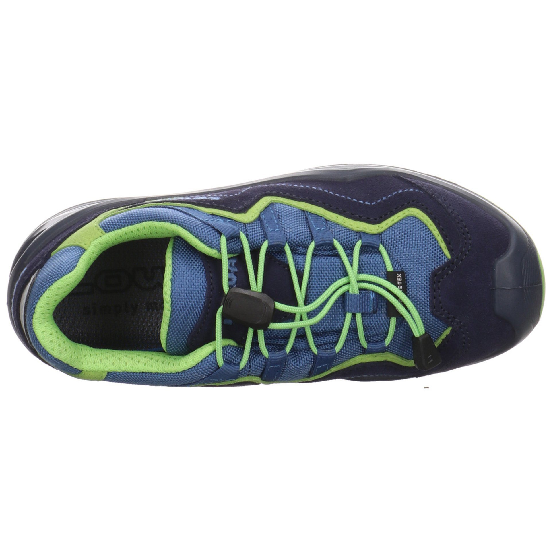 Lowa Outdoorschuh Schnürhalbschuhe Jungen dunkelblau/neon Leder-/Textilkombination