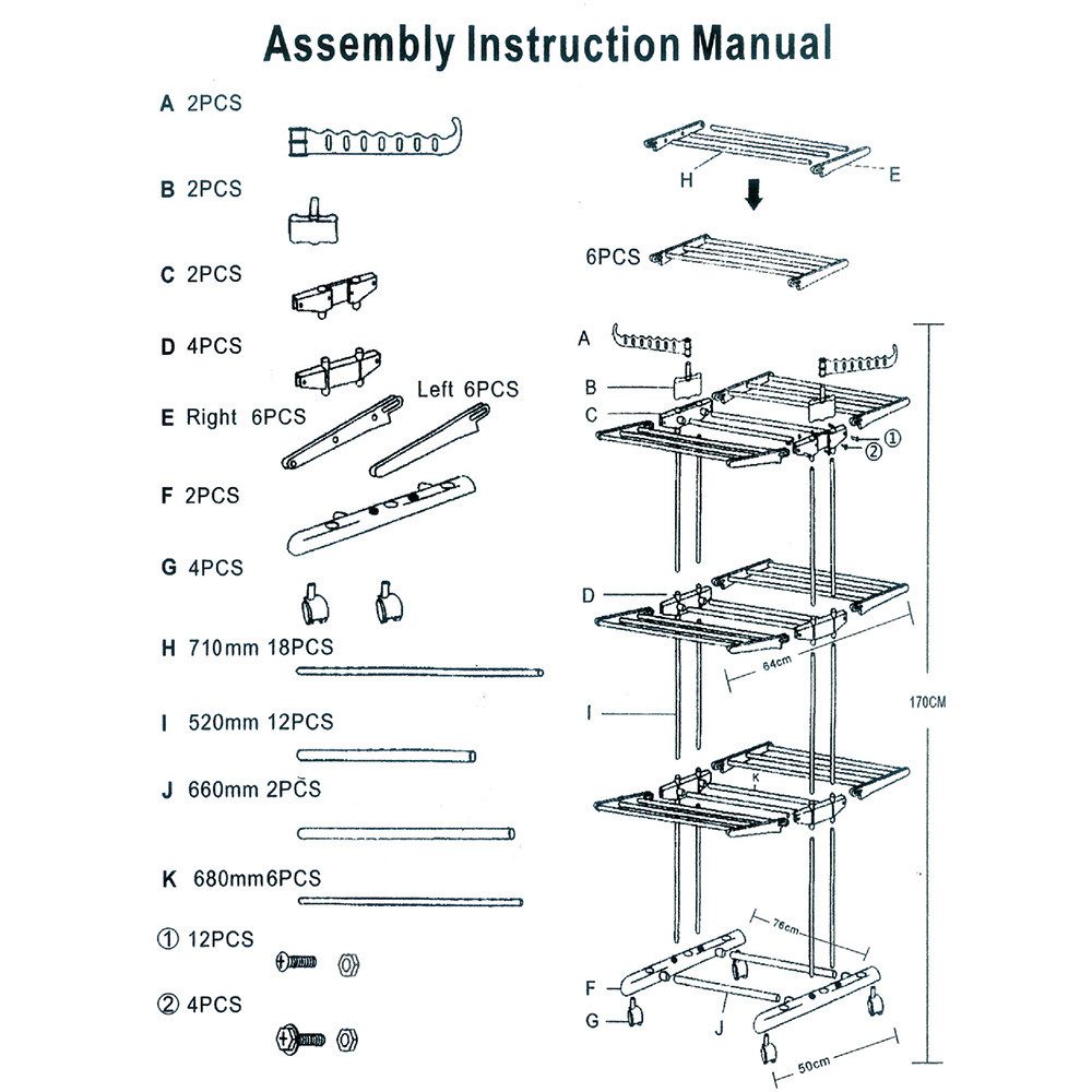FANNOU Wäscheständer Turm mit 2 Drehbare Flügeln Verstellbarer Hoch 172cm, Platzsparend Clothes Drying Rack mit Rädern für Wohnung, Balkon – Bild 4 von 5