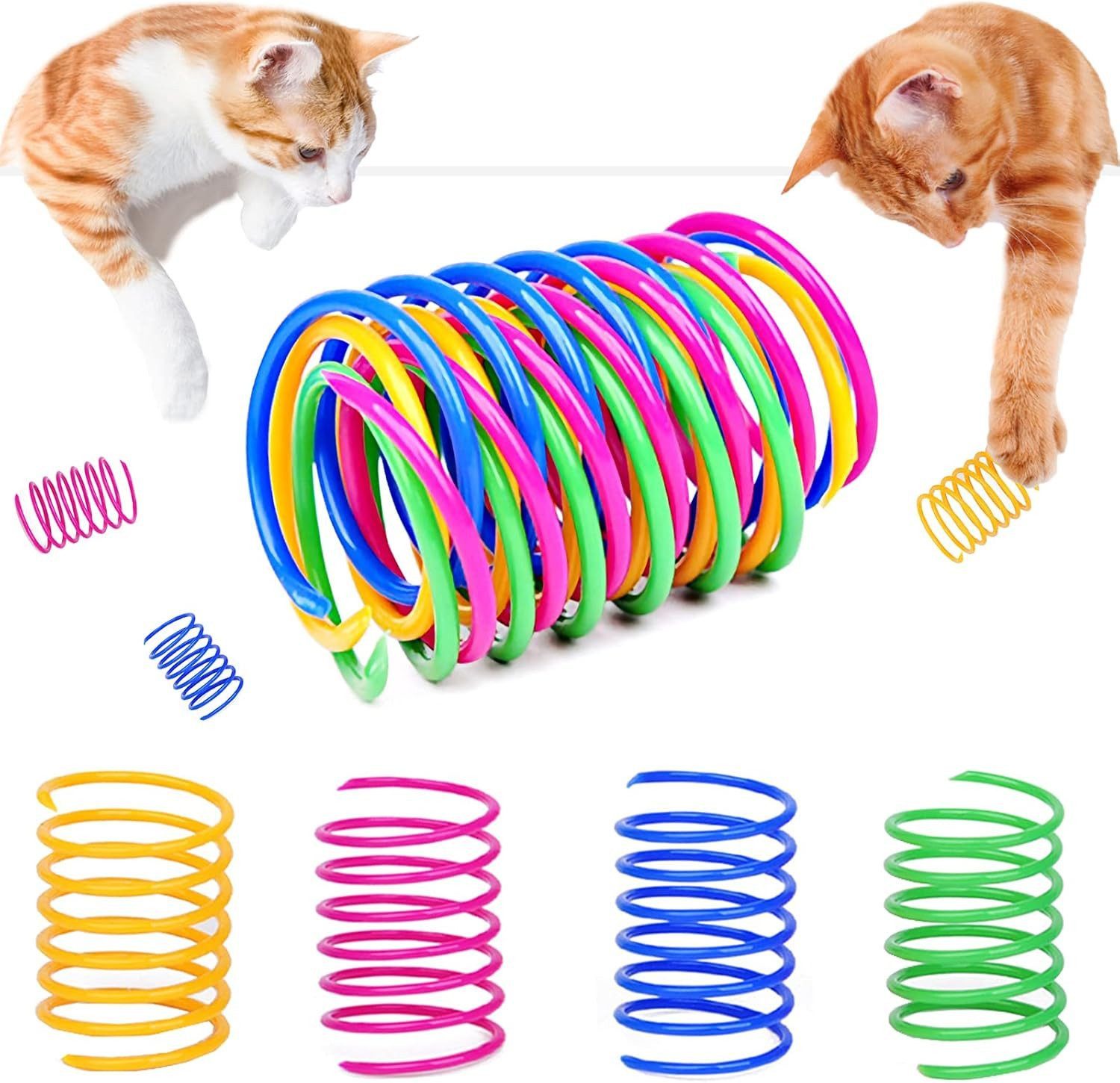 FELIXLEO Tier-Intelligenzspielzeug Katze Spielzeug bunte Spiralfedern Kunststoff Springspirale, (40-tlg) von FELIXLEO
