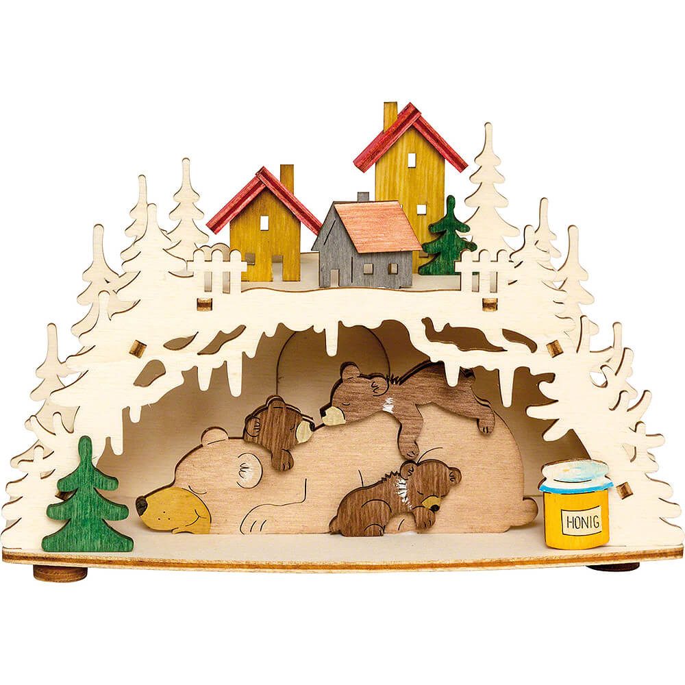 Kuhnert Räuchermännchen Bastelset Rauchhaus Bärenhöhle (11cm) von Drechslerei Kuhnert
