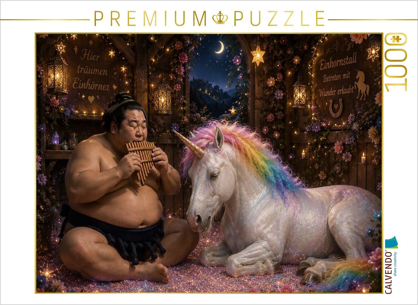 CALVENDO Puzzle CALVENDO Puzzle Sumo Wrestler and Unicorn, 1000 pieces, finished size, 1000 Puzzleteile