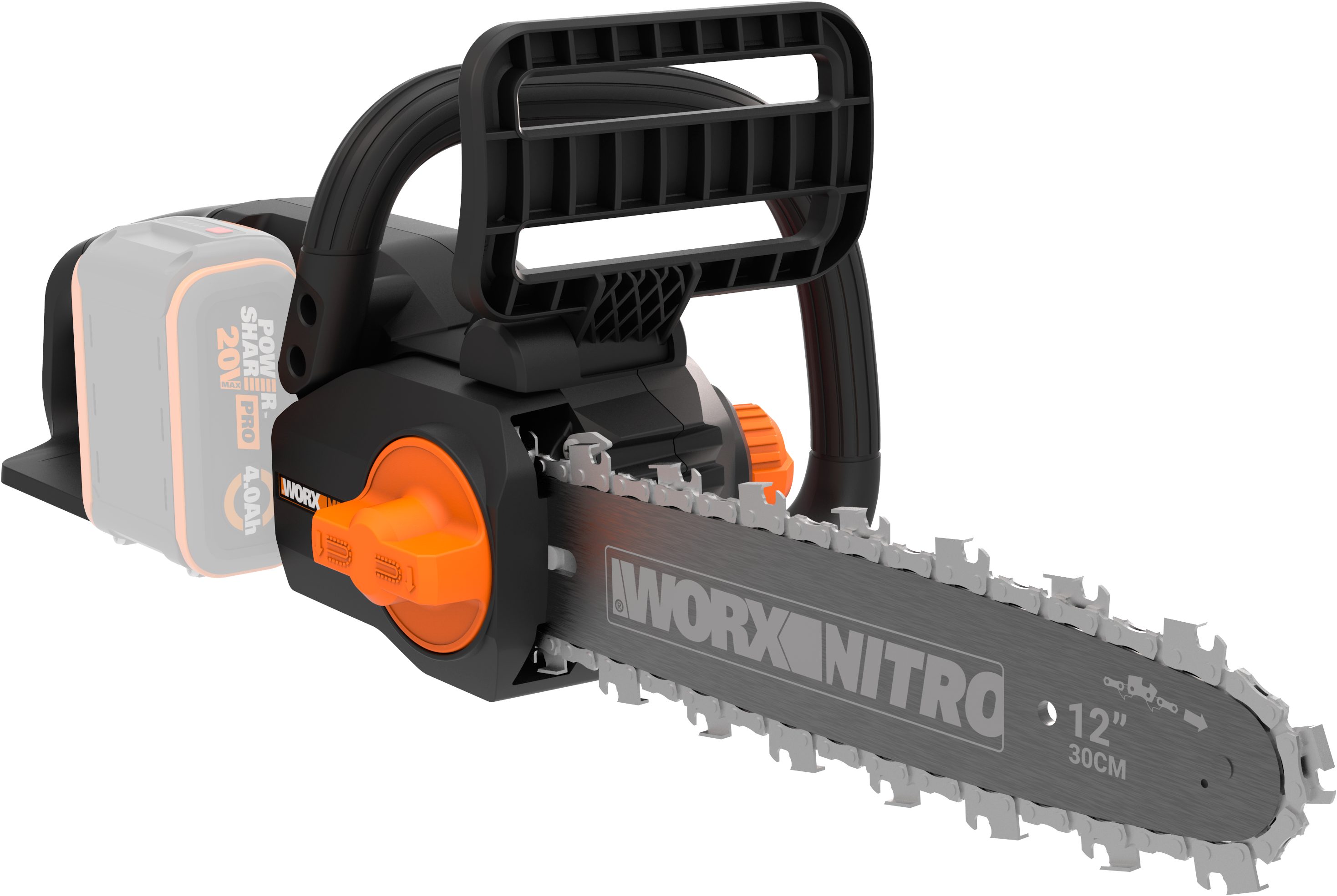 Worx Akku-Kettensäge WG350E.9 Nitro Profi, 30 cm Schwertlänge, leistungsstarke Holzsäge, 10m/s, ohne Akku und Ladegerät