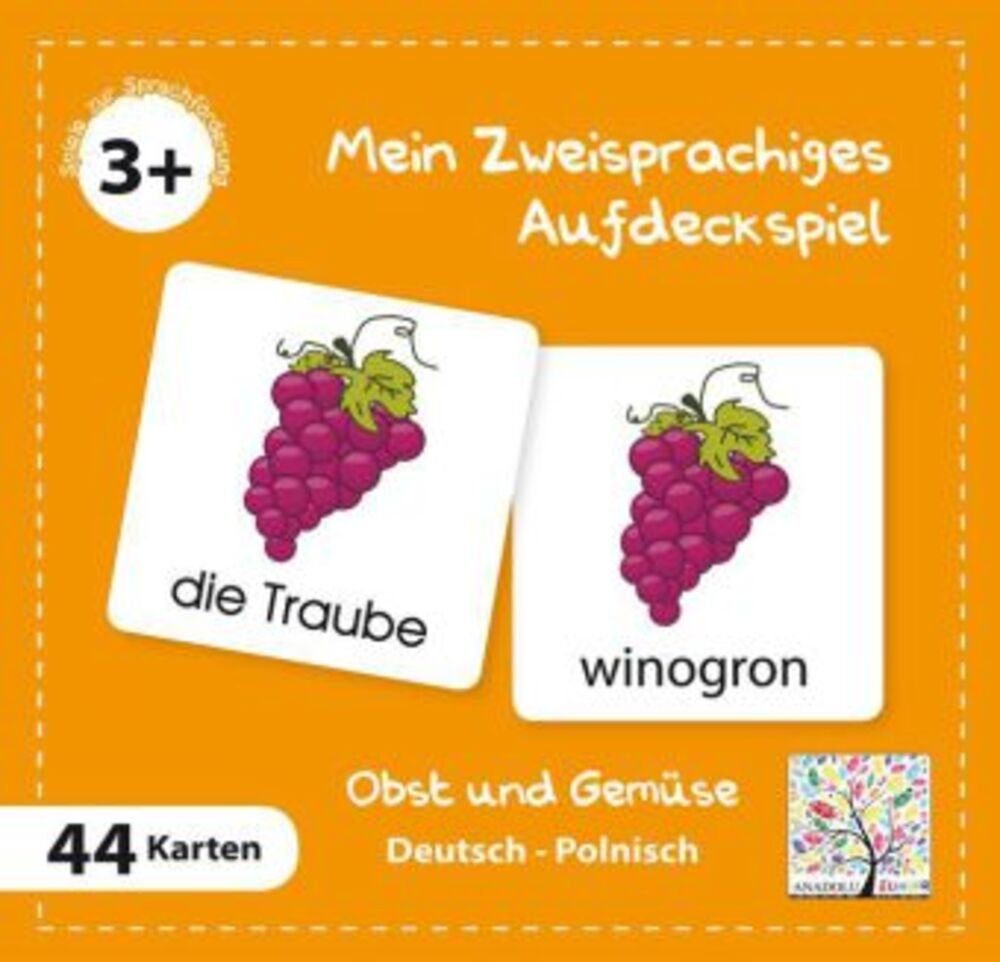 Schulbuchverlag Anadolu Spiel, Mein Zweisprachiges Aufdeckspiel, Obst und Gemüse, Polnisch...