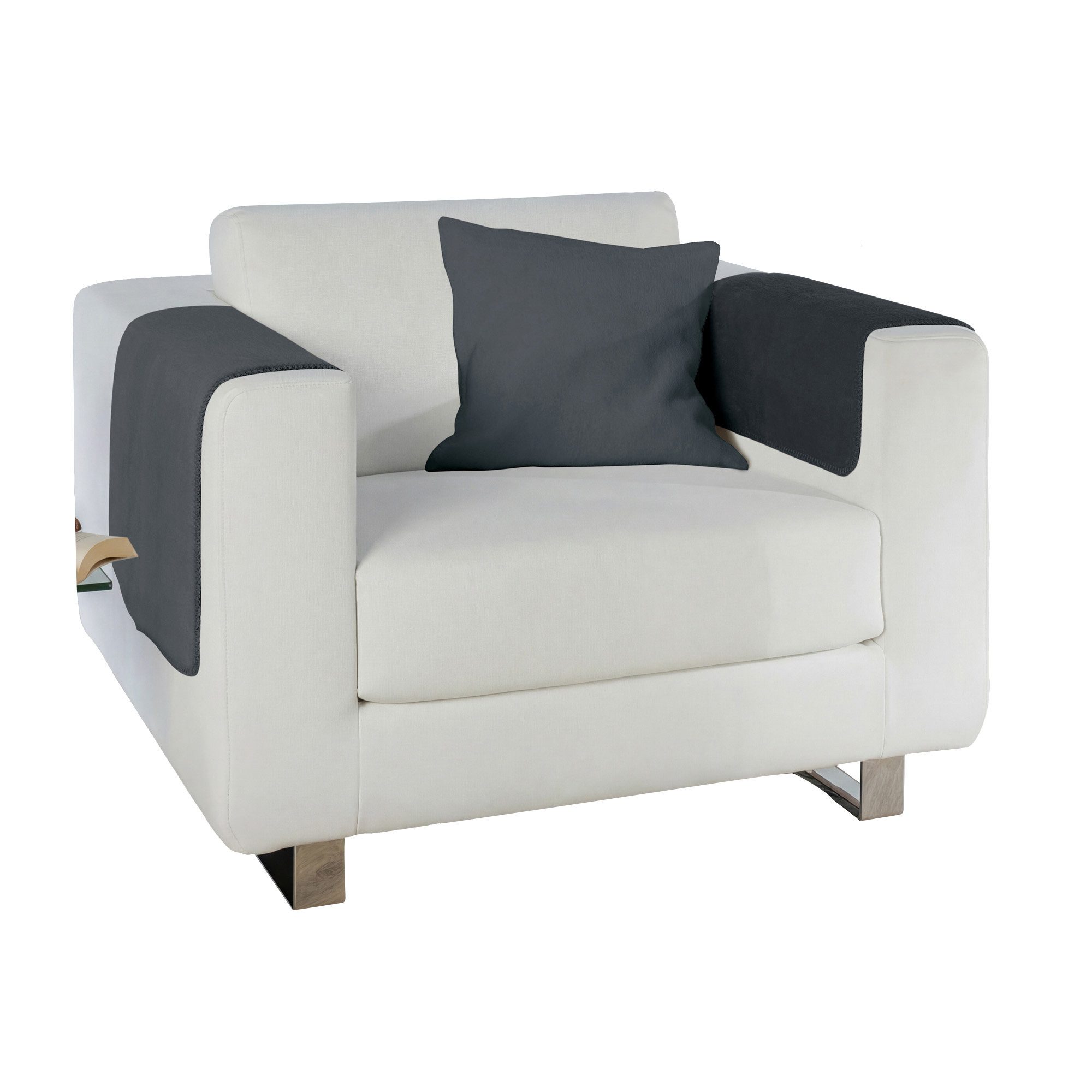 Erwin Müller Sesselschoner Armlehnenschoner "Matera" 2er-Pack, Baumwollmischung Uni