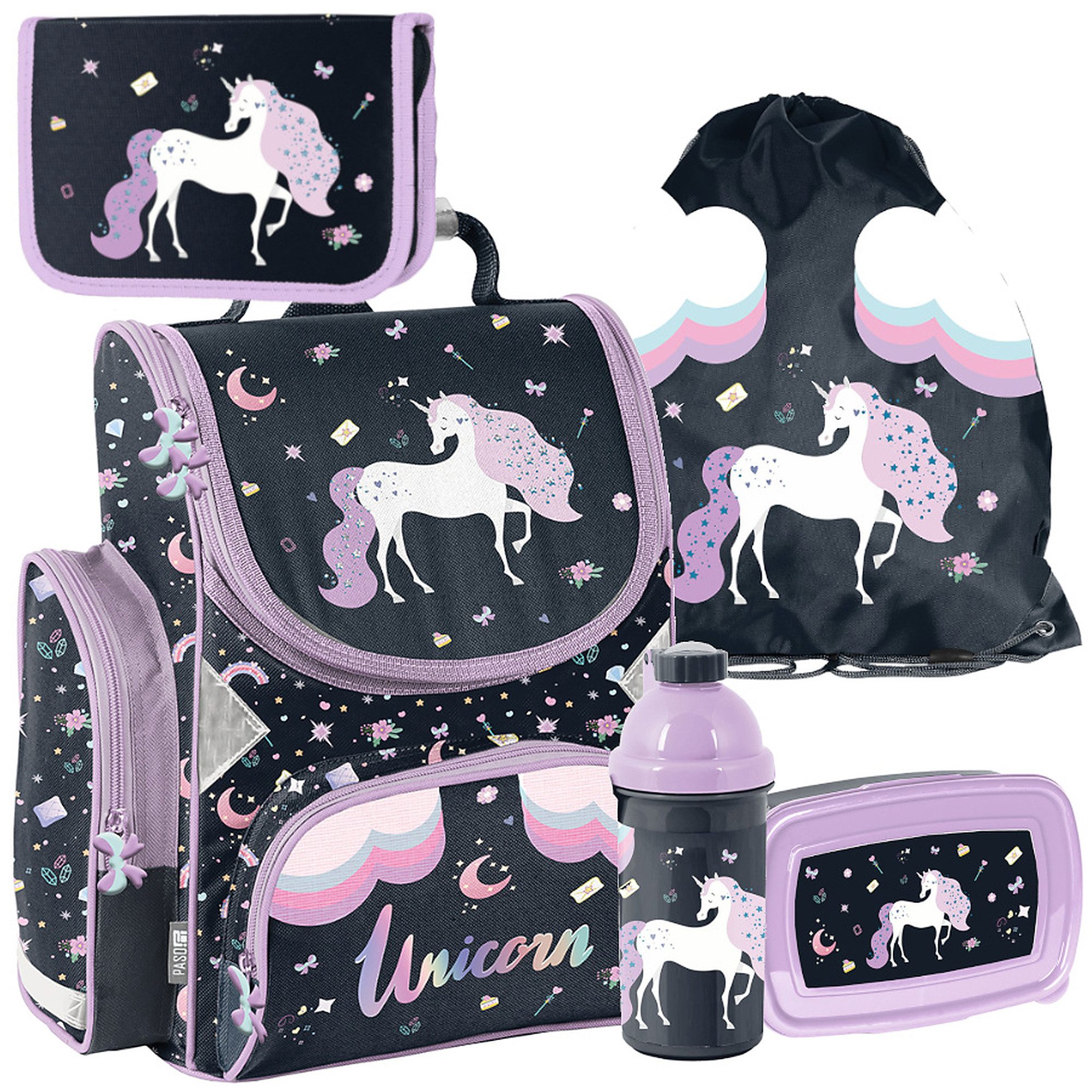 Schulrucksack Mega-Set Einhorn