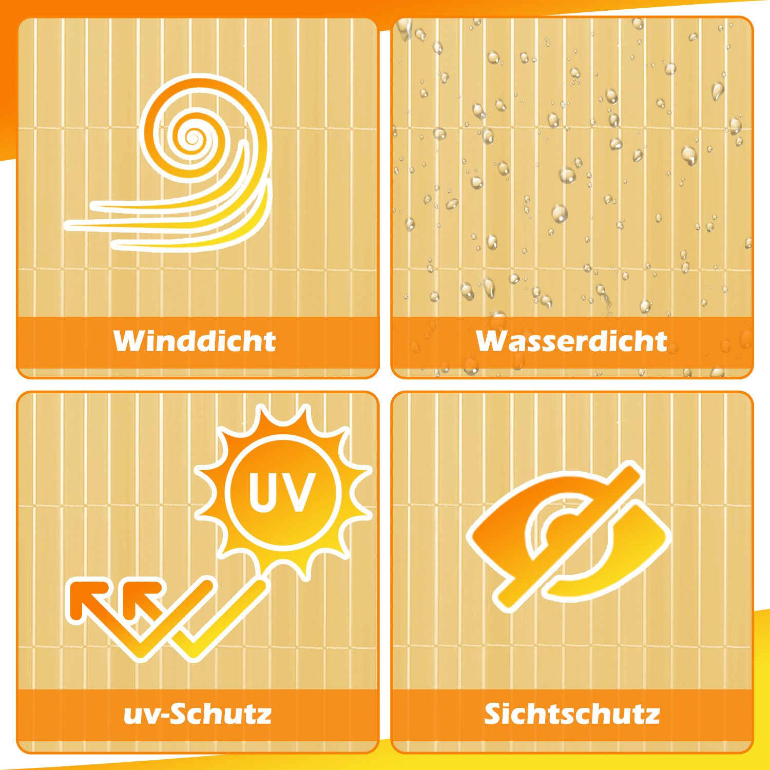 Clanmacy Balkonsichtschutz PVC Sichtschutzmatte mit verstärkter günstig online kaufen