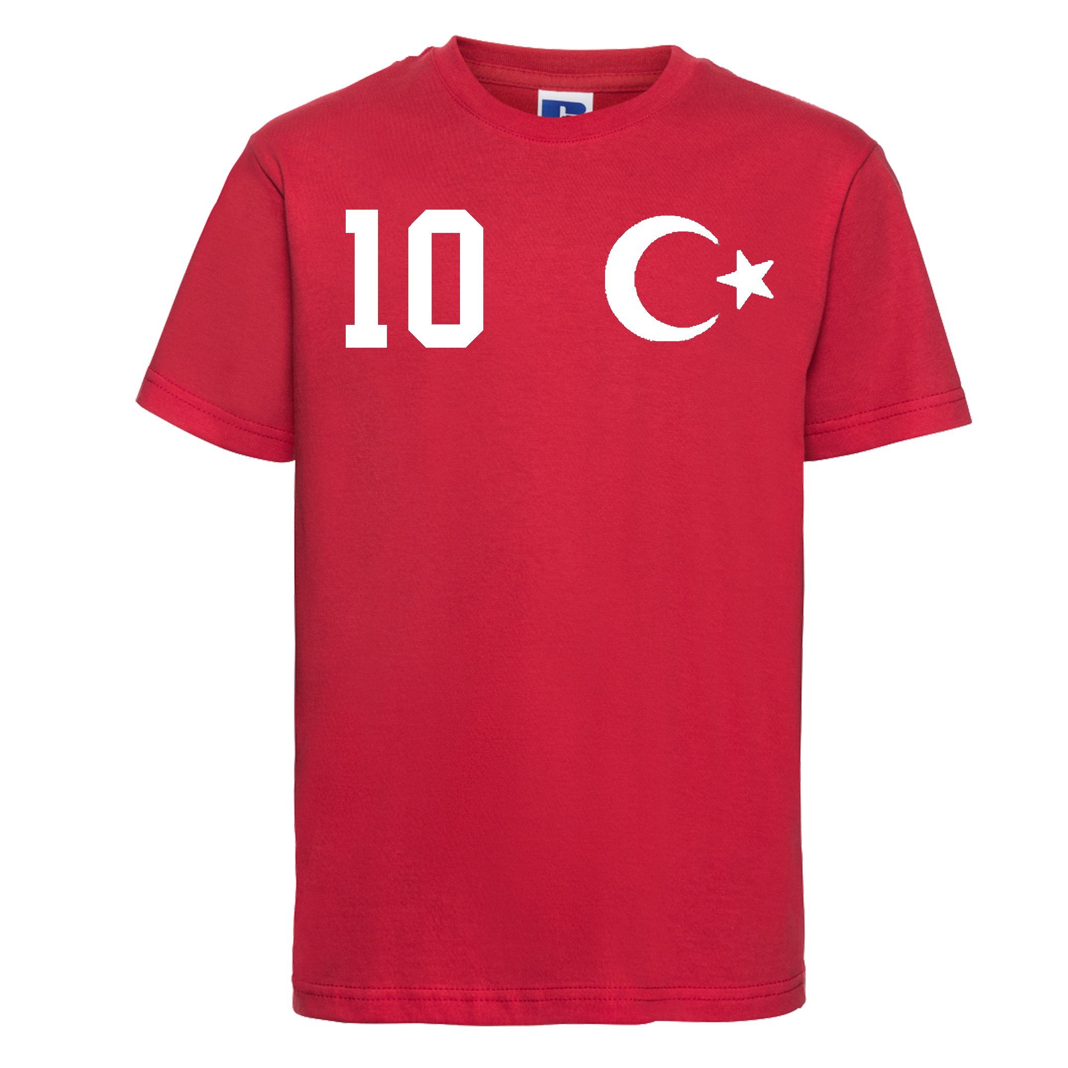 Youth Designz T-Shirt Türkei Kinder T-Shirt im Fußball Trikot Look mit trendigem Motiv Rot