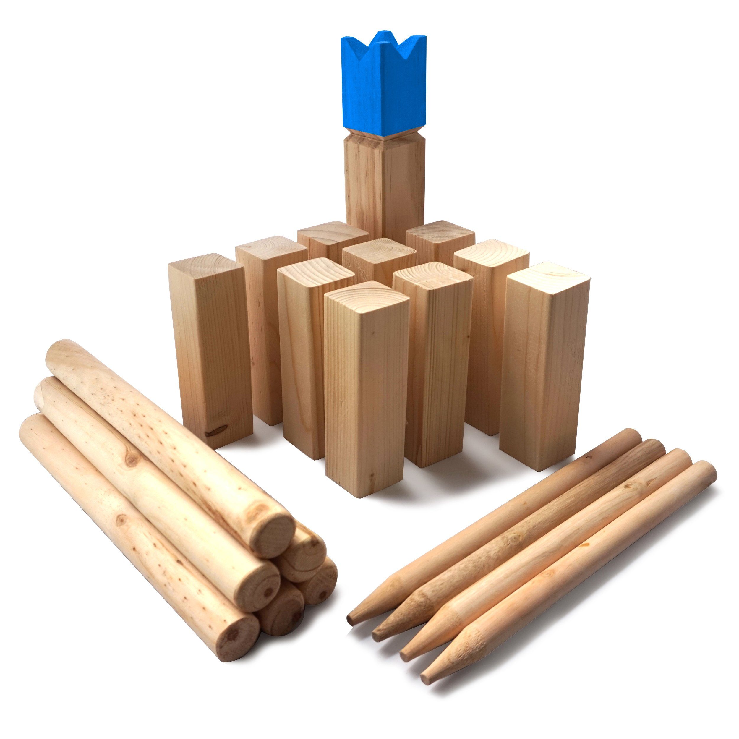 Ocean5 Spiel Wurfspiel Kubb in verschiedenen Größen, Familienspiel, Wikinger Spiel - Wurfspiel mit Teams