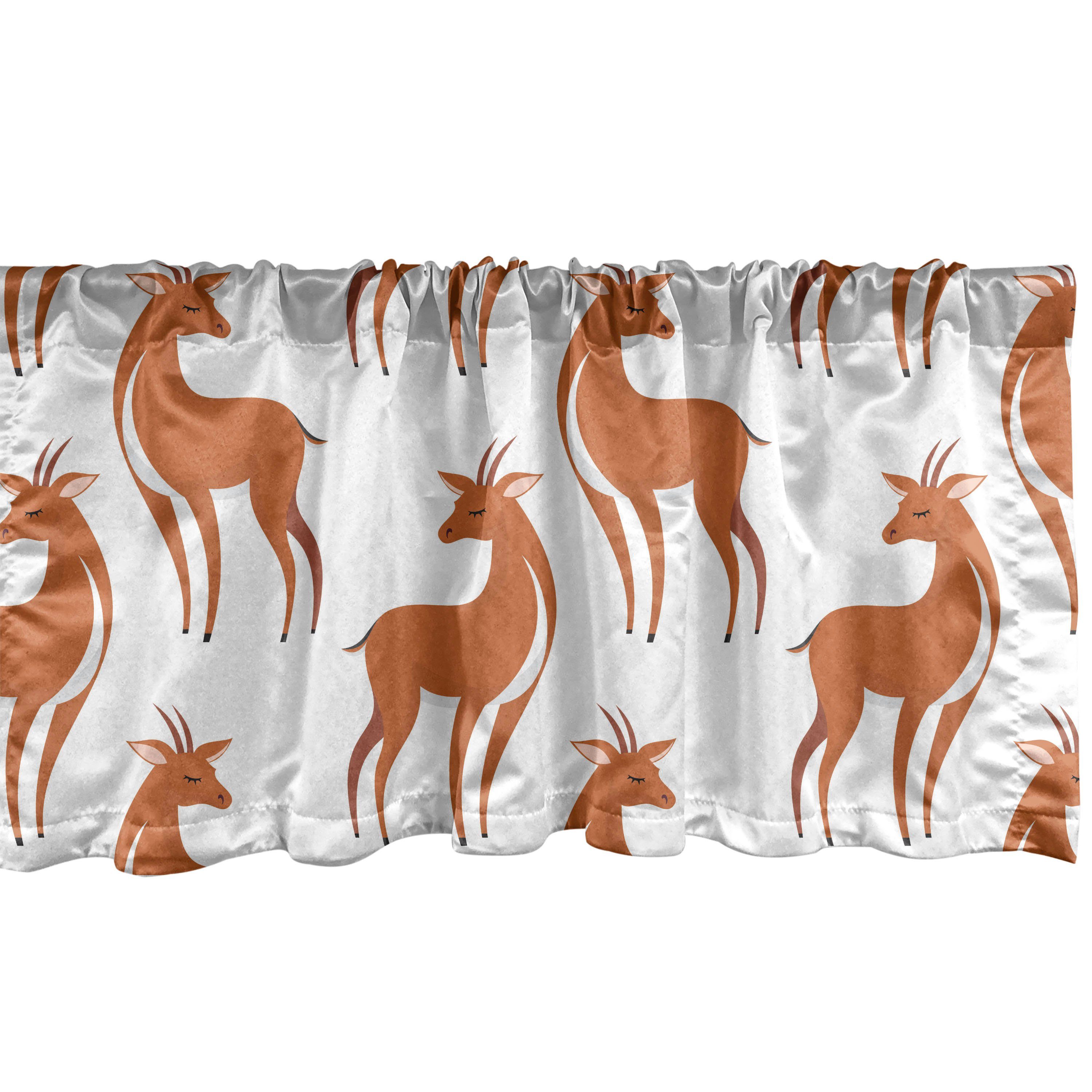 mit Volant Scheibengardine Antilope Vorhang Animal Küche Cartoon Stangentasche, Schlafzimmer für Dekor Microfaser, Abakuhaus,