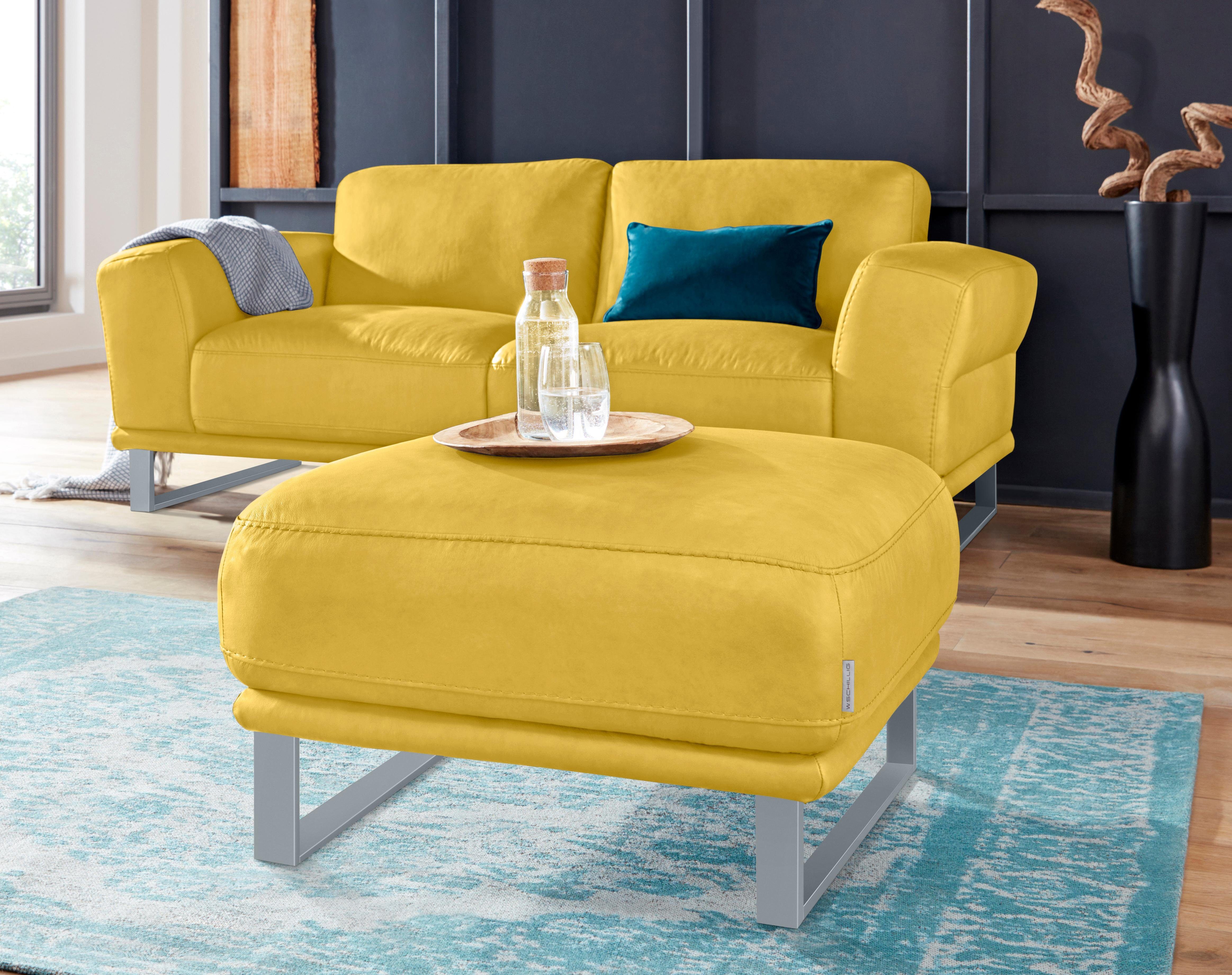 W.SCHILLIG Hocker »montanaa«, mit Metallkufen in Silber matt, Breite 71 cm online kaufen | OTTO W.SCHILLIG Hocker »montanaa«, mit Metallkufen in Silber matt, Breite 71 cm online kaufen | OTTO