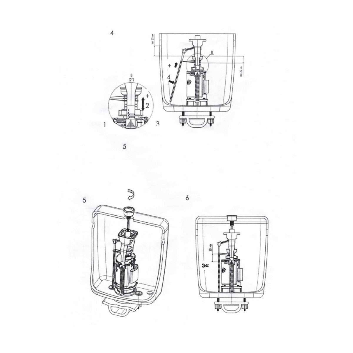 Belvit Spülkasten Spülventil 1/2 Zoll Anschluss unten mit Doppelspültaste 3-9 L, 1 St., Geräuscharm, kurze Füllzeit, robuste Ausführung