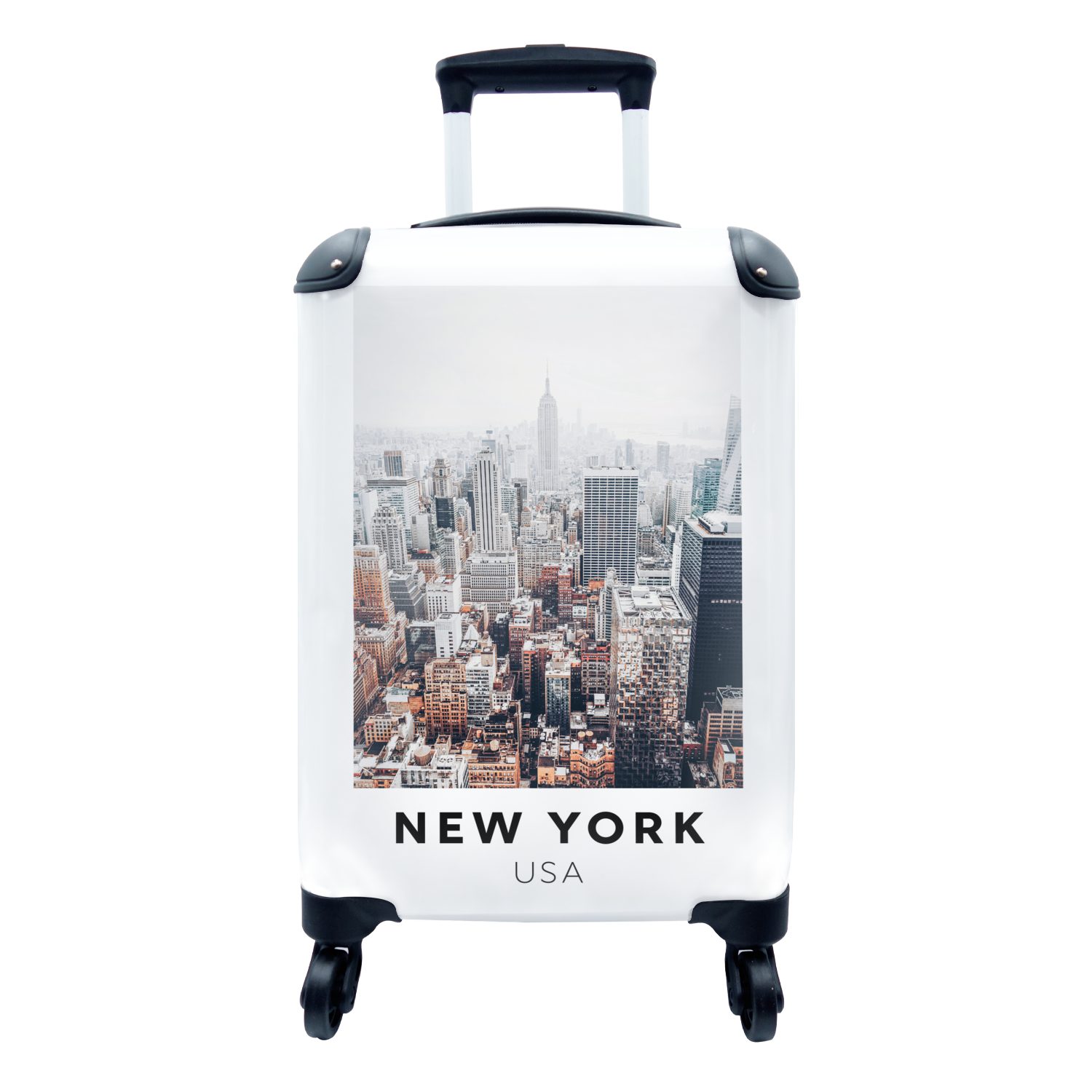 MuchoWow Handgepäckkoffer New York - USA - Luft, 4 Rollen, Reisetasche mit rollen, Handgepäck für Ferien, Trolley, Reisekoffer
